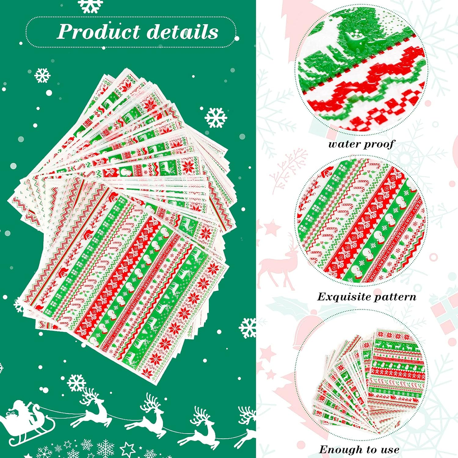 Patelai 120 Sheets Christmas Wax Paper Colored Parchment Paper Cookie Sandwich Food Liners Colored Candy Wax Baking Grease Proof Holiday Wrapping Papers for Gifts image number 3
