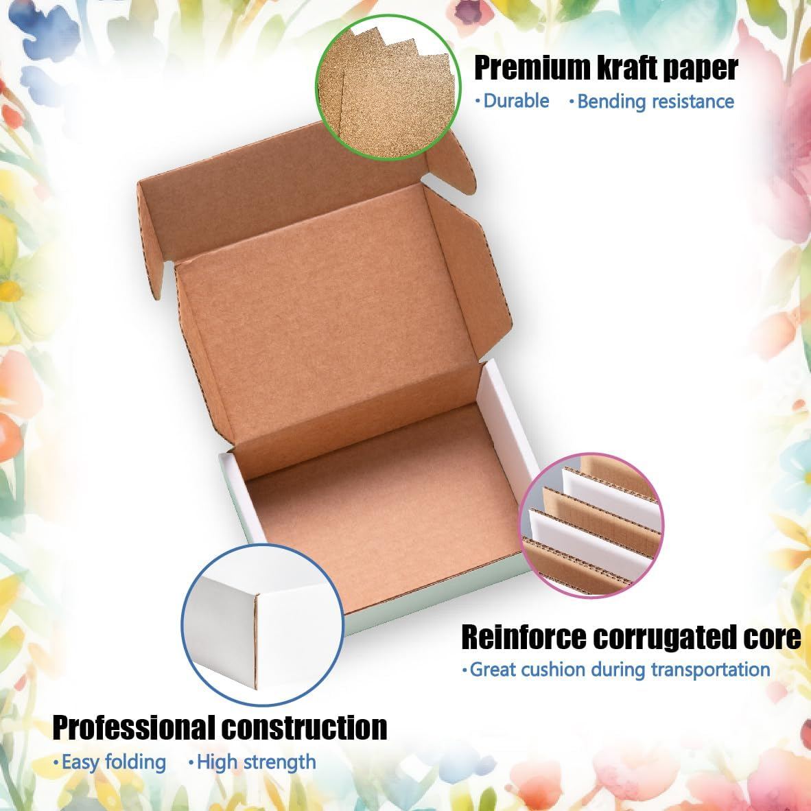 25 Packs Small Shipping Boxes 15X15X5 Cm for Small Business Box Mailers, White Corrugated Packaging Boxes Sturdy Mailing Boxes and Shipping for Jewelry, Gifts, Christmas or Bridal Proposal Boxes image number 3