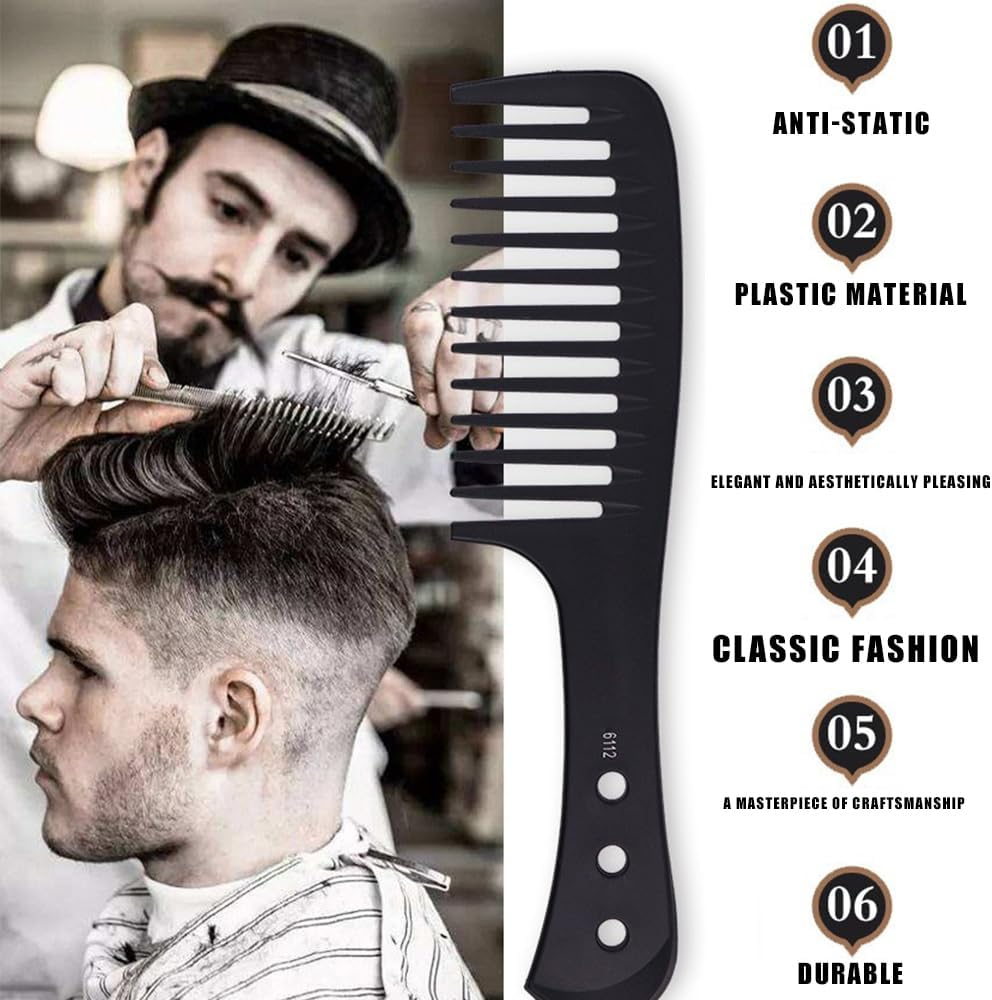 TSUOUKL 3 X Wide Tooth Comb, Dandruff Comb, Curling Comb, Wide Tooth Comb, Heat-Resistant Antistatic Hair Combs for Men and Women, for Voluminous Curls and Damaged Hair image number 2