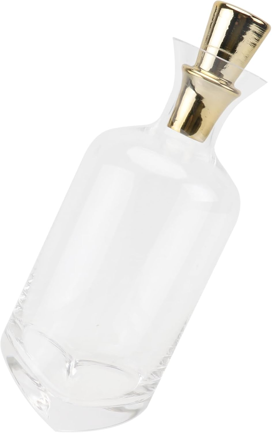 CATIEBYE Creative Crystal Wine Flask Gold Lid Glass Decanter Elegant and Practical Wine Storage for Cocktail