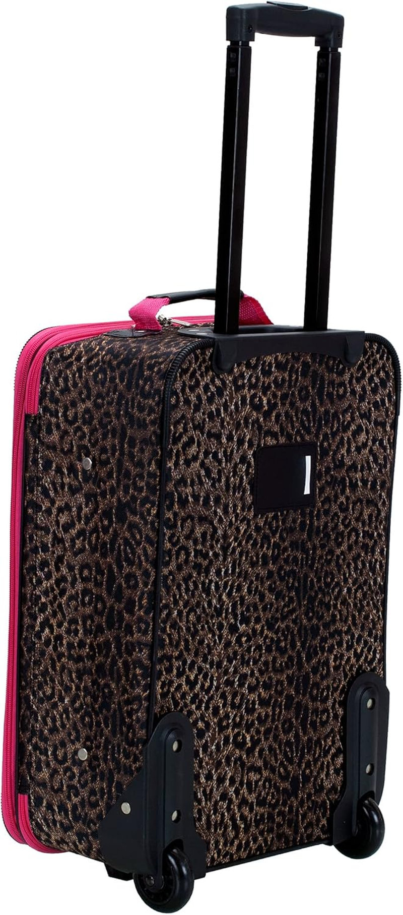 Rockland Jungle Softside Upright Luggage Set, Pink Leopard, 4-Piece Set (14/29/24/28), Jungle Softside Upright Luggage Set - Owl image number 2