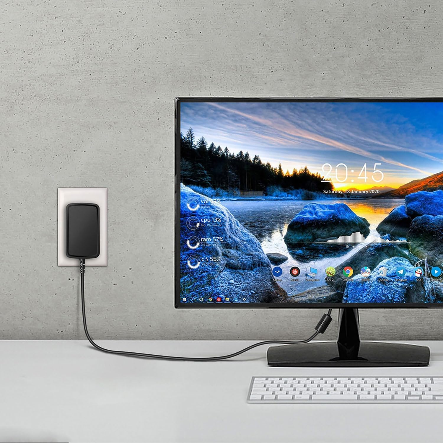 SAA Certified 12V 2A Power Supply, 12Volt 2Amp AC/DC Adapter Wall Charger for LED Strip Light, CCTV Camera, Electric Breast Pump, Router, Cable Modem, Yamaha Keyboard, Christmas Treet image number 1