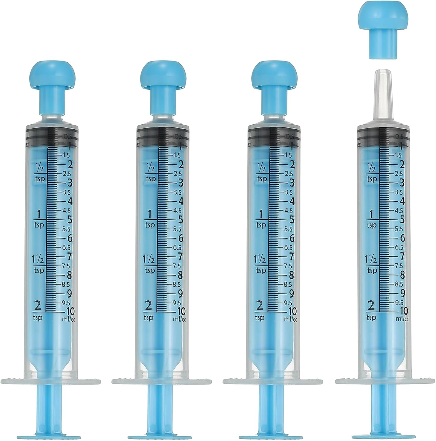 Uxcell Feeding Syringes with Cap, Plastic Syringes for Liquid Pet Feeding Measuring Tool No Needle 10Ml, (Blue, 4 Pcs), Intended for Dog/Cat/Rabbits/Small Animal/Scientific Lab image number 4