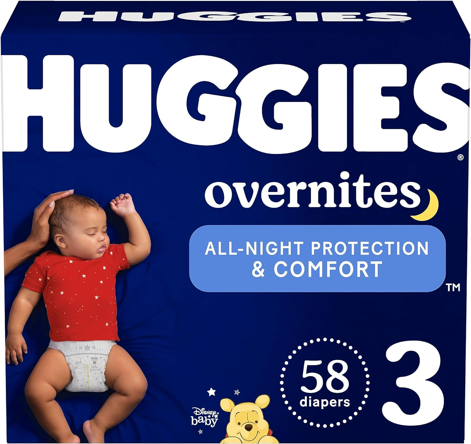 Huggies Overnight Diapers Size 3 (16-28 Lbs), 58 Ct, Overnites Nighttime Baby Diapers image number 6