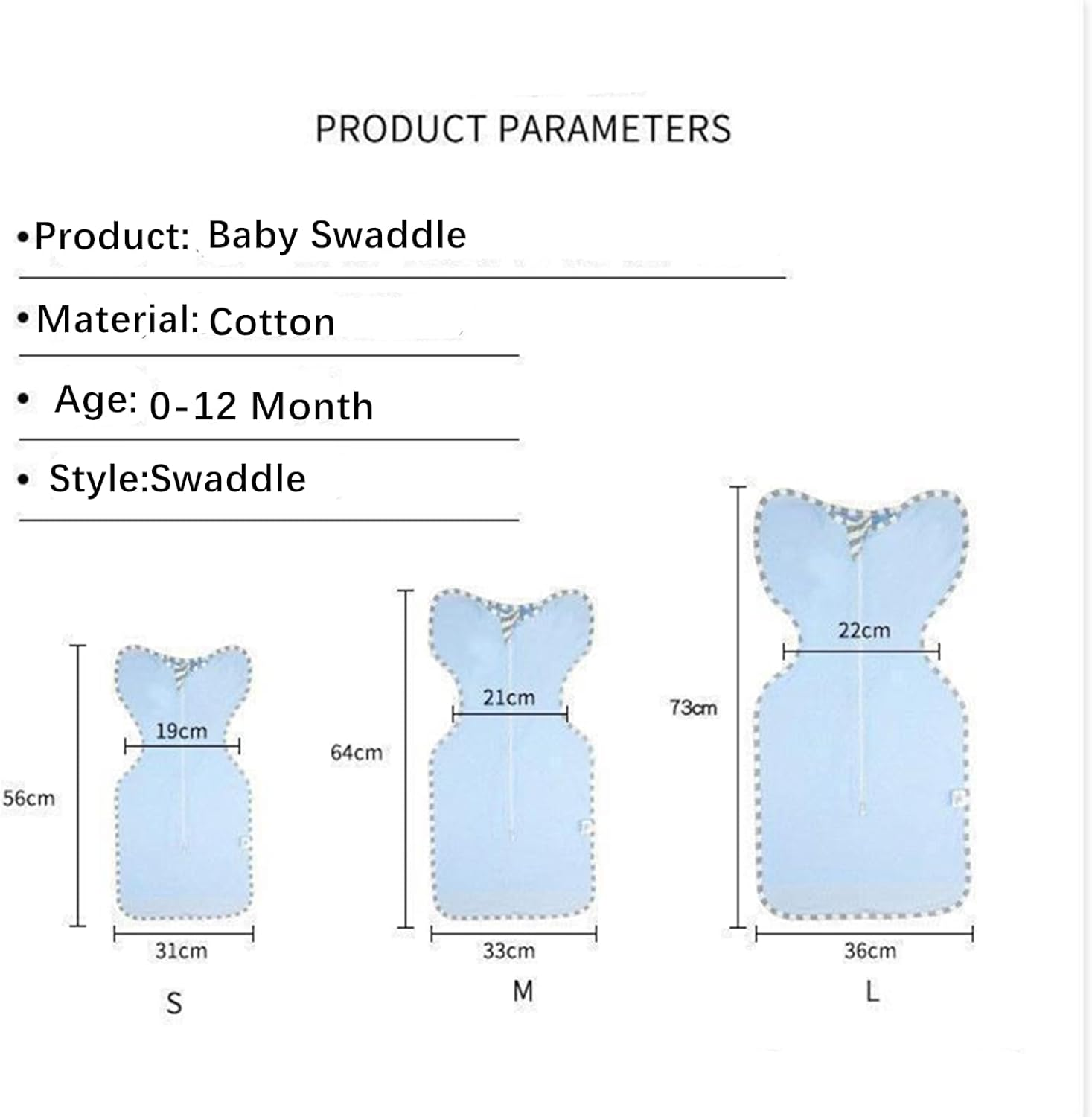 Premium Cotton Cashmere Baby Swaddle Wrap - Ultra-Soft Newborn & Infant Swaddling Blanket for Nursery, Stroller, Travel | Hypoallergenic Unisex Design,Fit for 8.5-10Kg-L