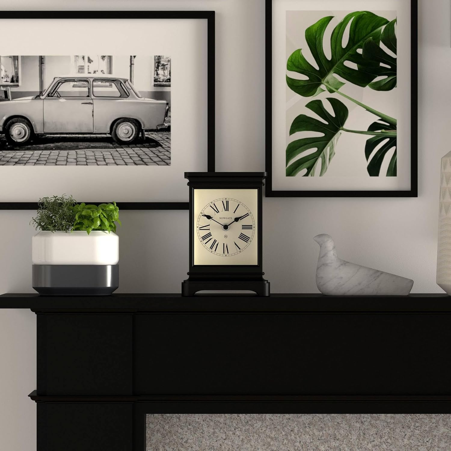 Newgate Time Lord Mantel Clock Matte Black