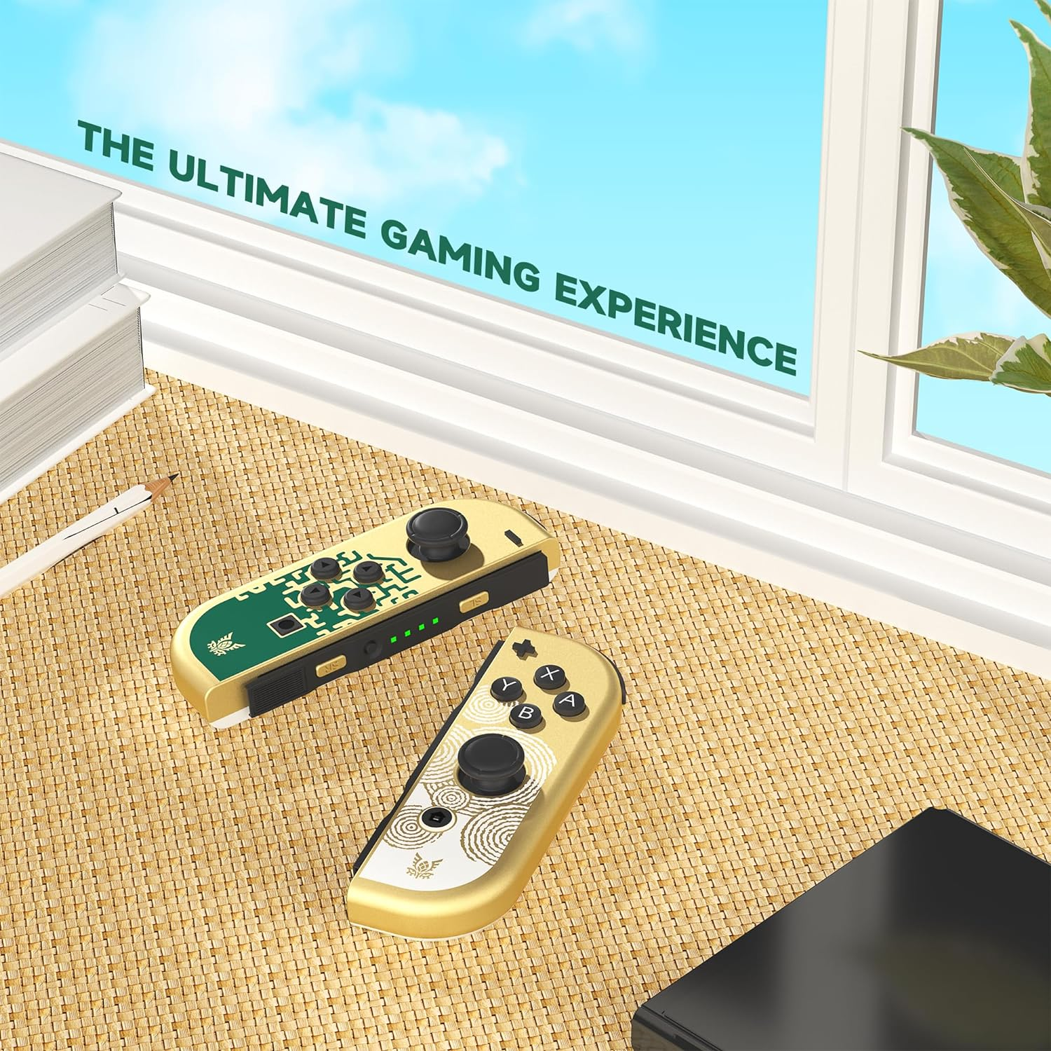 YKASEK Joy Cons for Switch Controllers, Wireless Replacement Joycons, Left and Right Controllers Joycon Support Sports Dual Vibration/Wake-Up/Motion Control (Gold image number 1