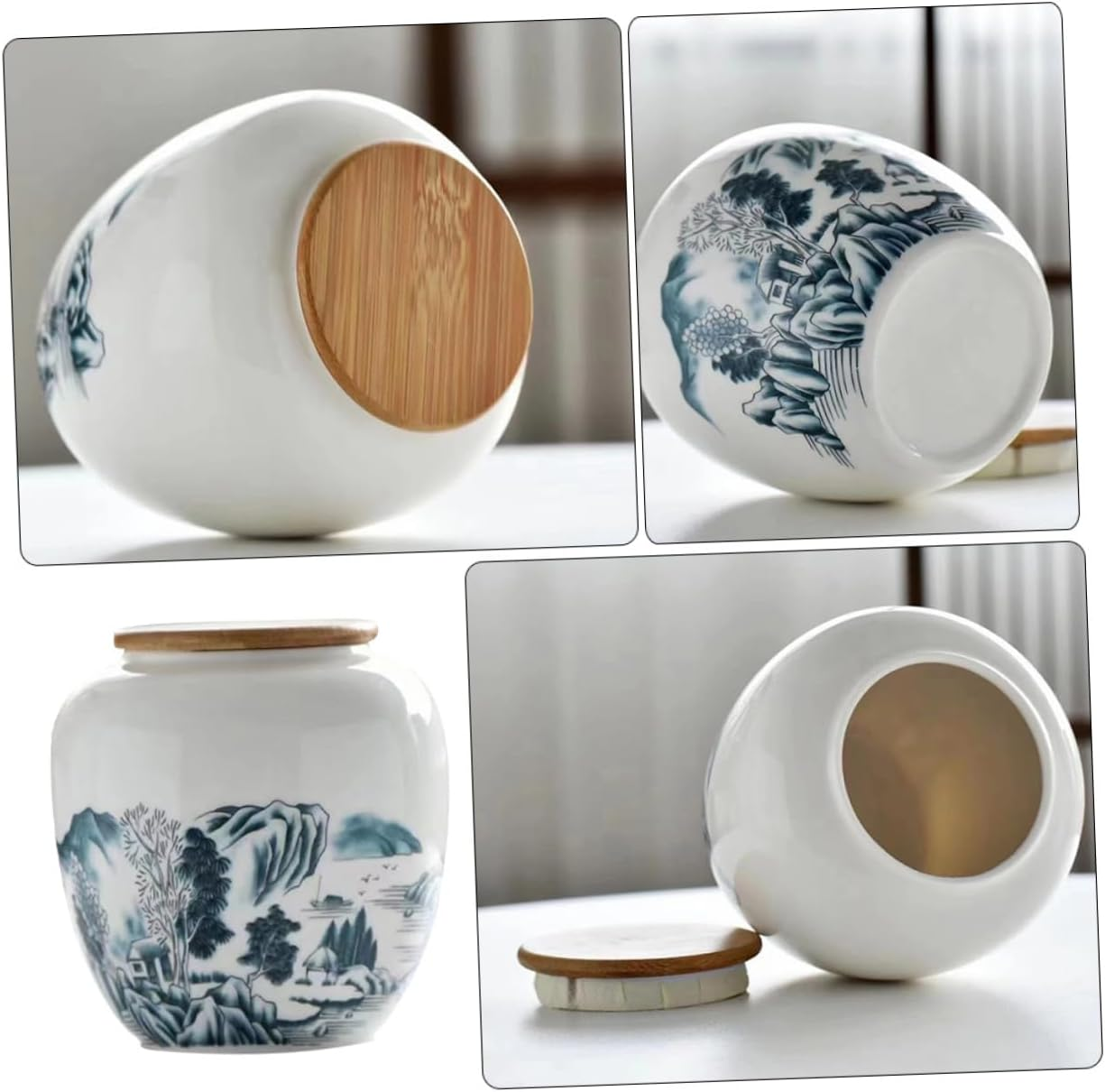 SHOWERORO Tea Canister for Loose Tea Storage Airtight Dried Fruit Organizer for Home Office and Restaurant Decor image number 6