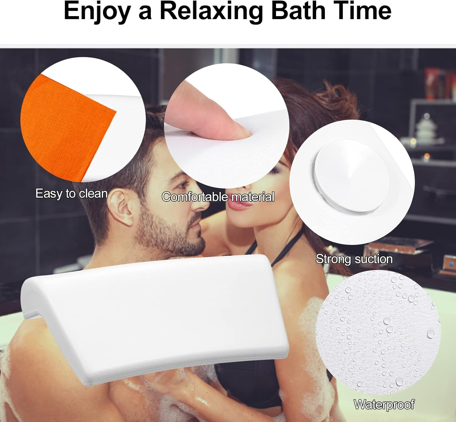 Soft Bath Pillow Bathtub Pillows Headrest SPA Bathroom Supplies White image number 2