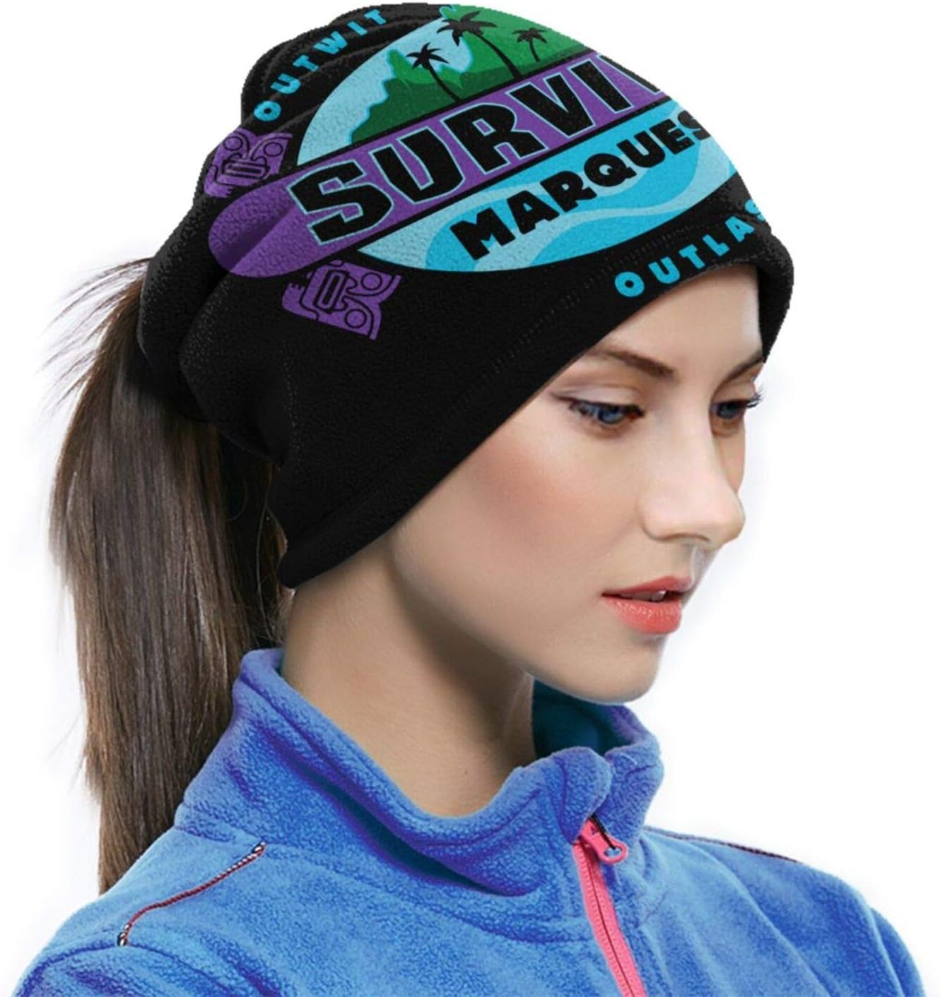 Face Cover Mouth Mask Scarf Bandanas Neck Gaiter Sun Protection for Outdoors Black image number 1