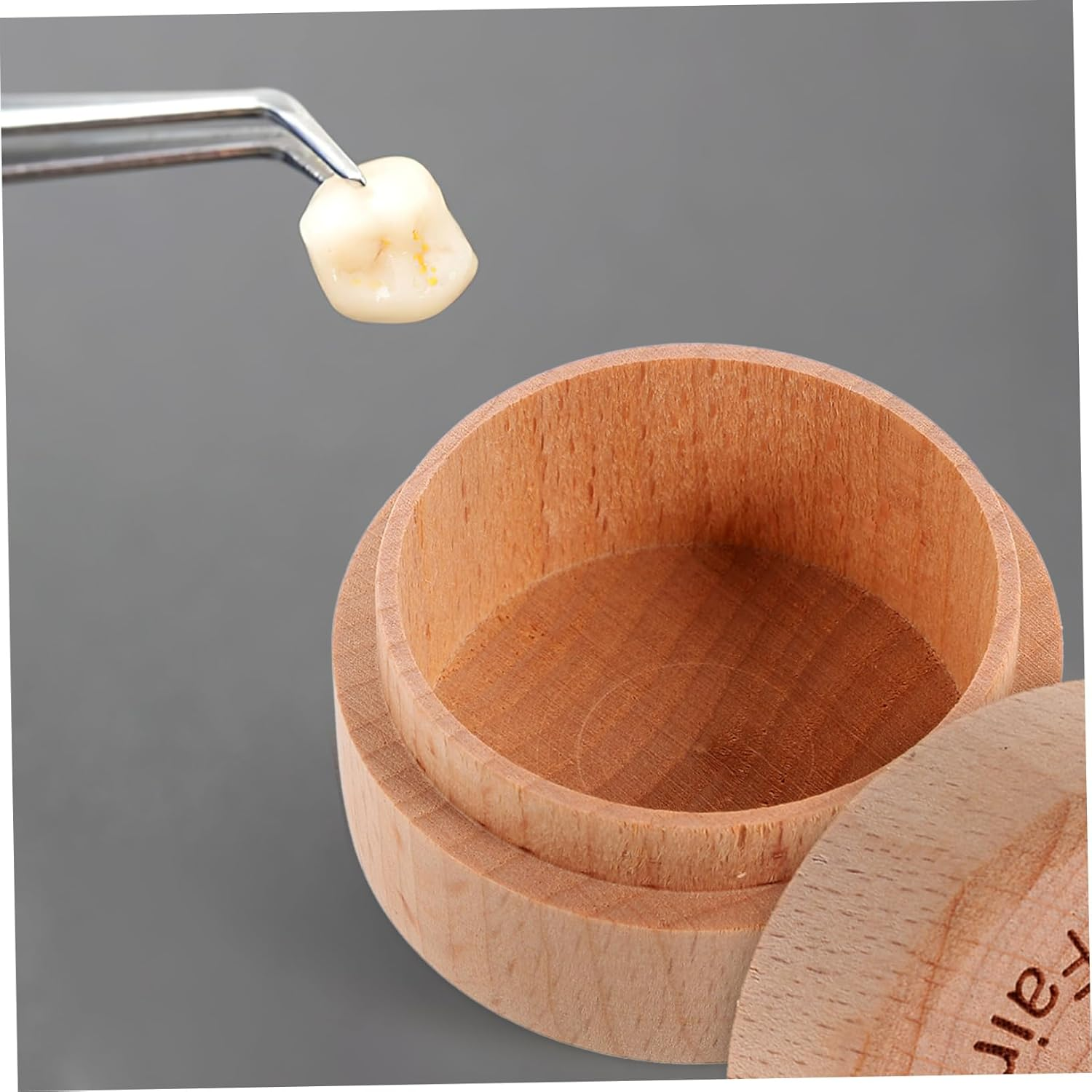 PRETYZOOM Tooth Keepsake Box Wooden Organizer for First Lost Teeth Fetal Hair Case Portable Storage for Precious Memories Easy Clean Removable Lid image number 5