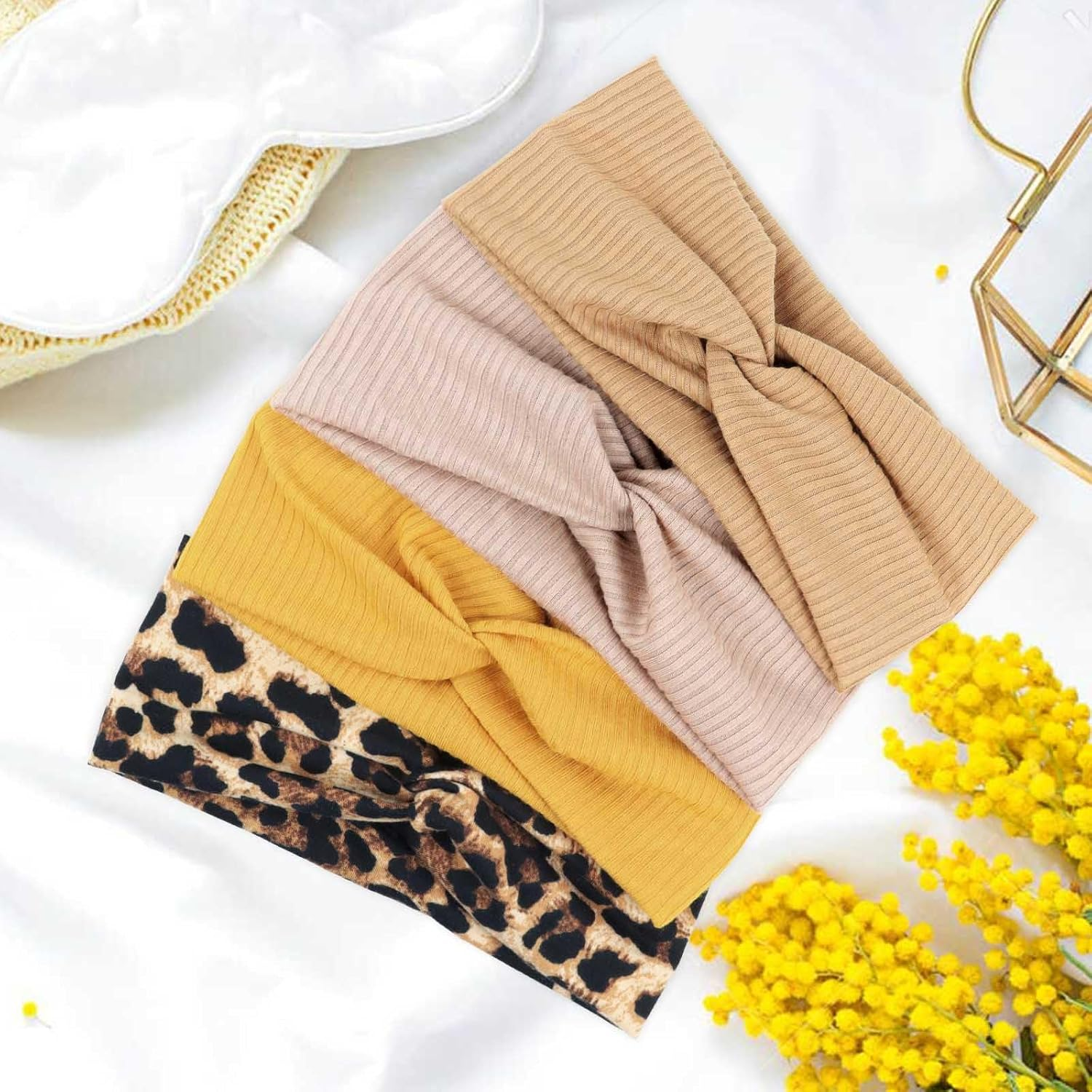 PROPOG Pack of 6 Women'S Hair Bands, Elastic Headband, Women'S Non-Slip Leopard Print Hair Bands, Women'S Soft Headscarf, Headband, Wide Hair Accessories for Yoga, Sports, Running, Exercise image number 1