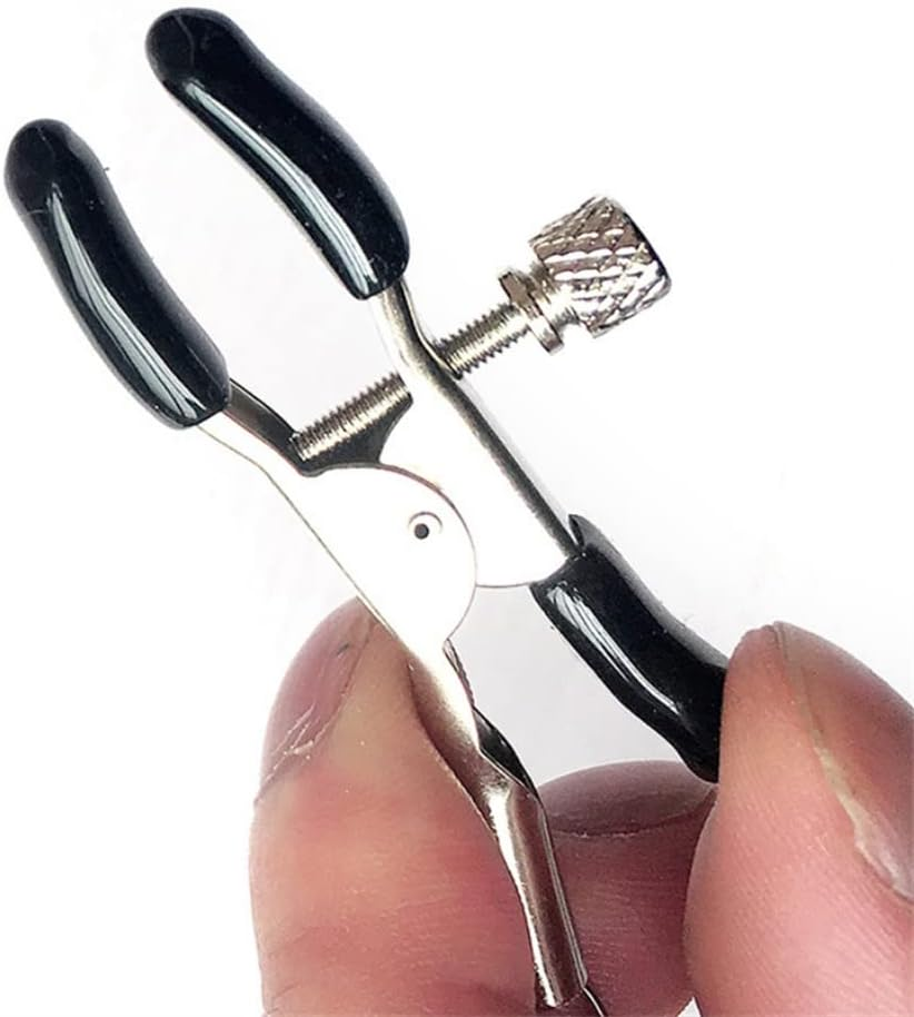 Nipple Clips Clamps Adjustable Pressure Breast Clamps Stainless Steel Non Piercing Nipple Rings Decorative Clip for Pleasure Toys Nipple for Women Men (Black) image number 3