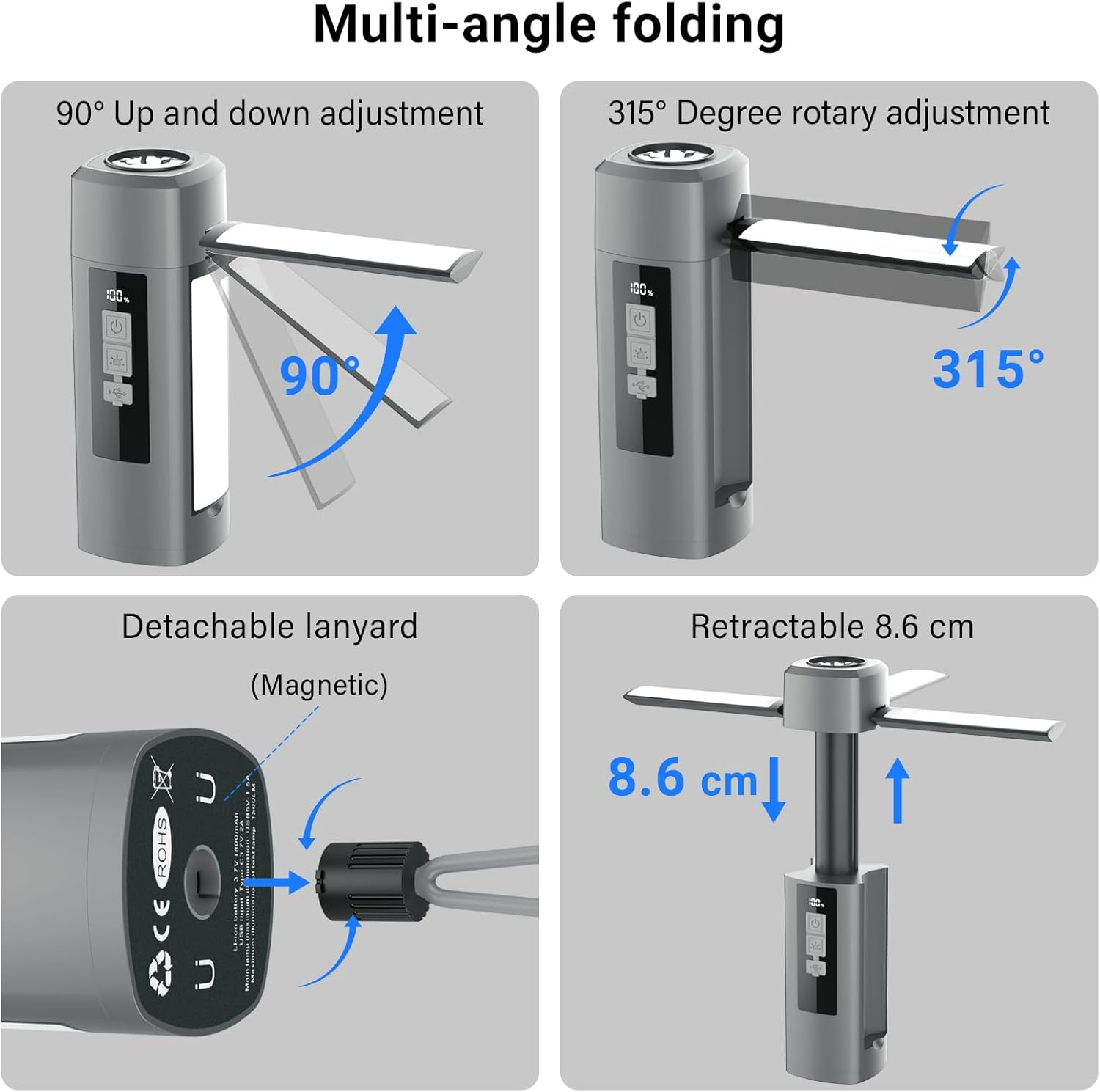 Camping Light Outdoor Multifunctional Rechargeable Folding Camping Tent Light with 7 Light Modes, 1500 Lumen Dimmable LED Camping Lantern for Flashlight, Camping, Fishing Car Repair and Emergency image number 4
