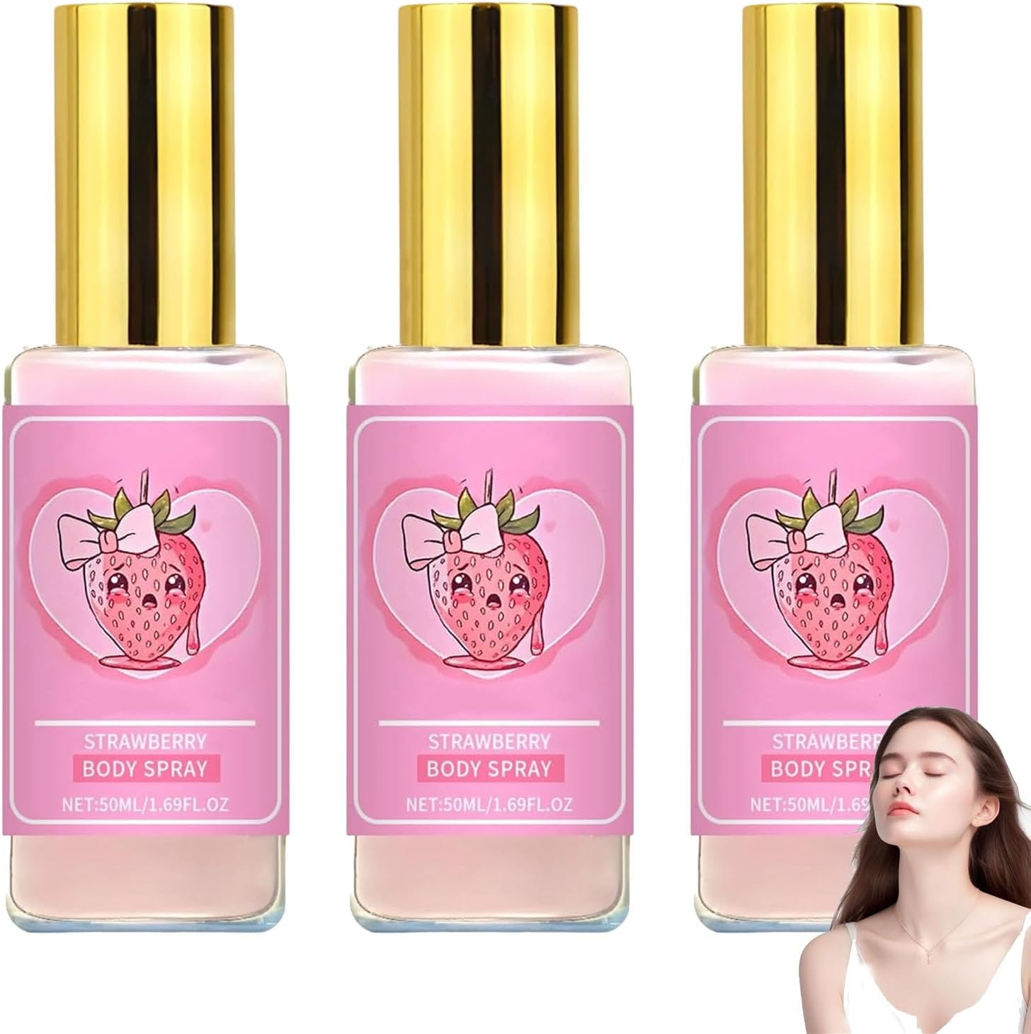 Pink Tears Body Mist, Strawberry Milk Body Spray, Strawberry Perfume for Women, Long-Lasting Fragrance, Hydrating Lightweight, Travel-Friendly Design (1PCS)