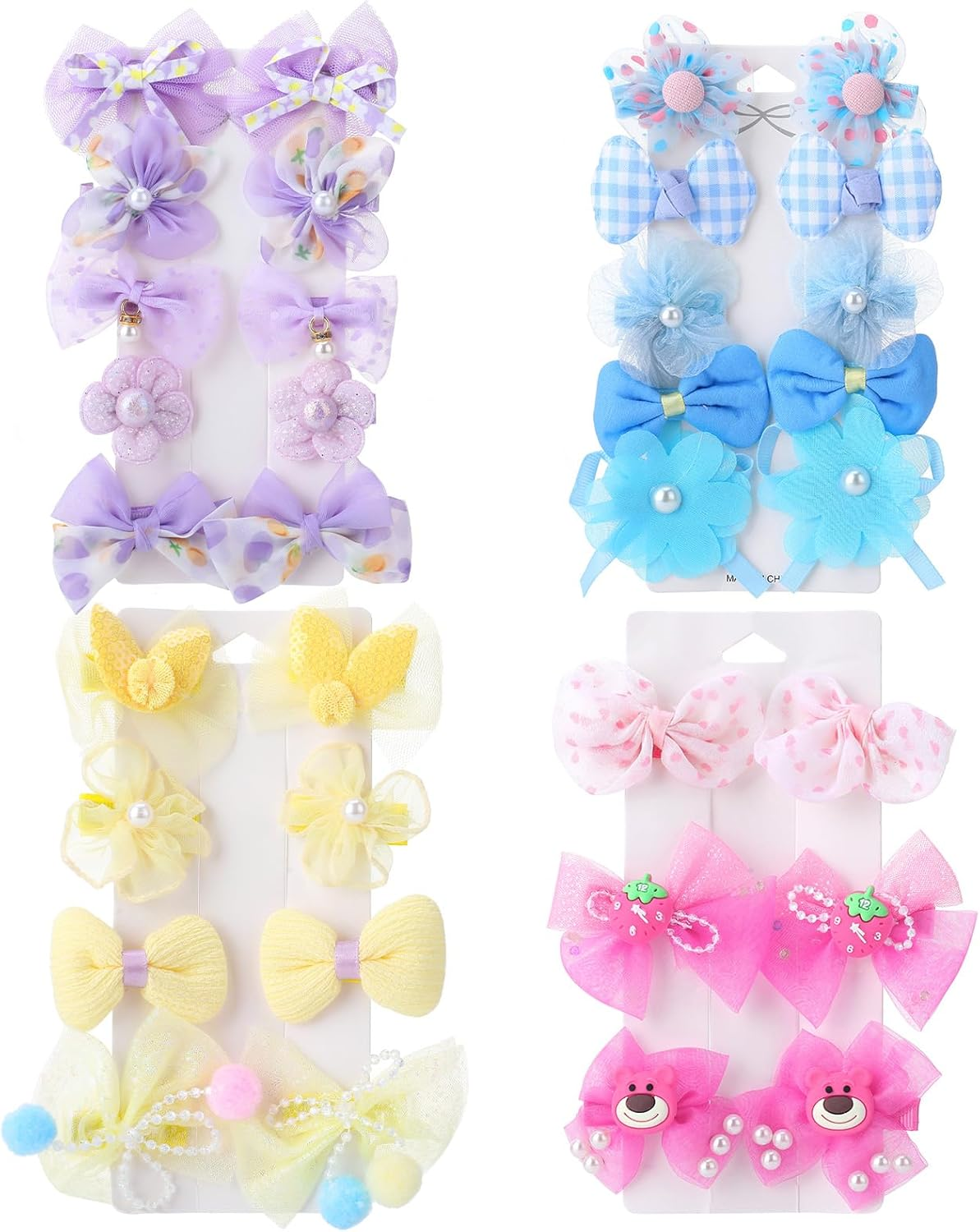 Dusaniyali Pack of 34 Flower Hair Clips Girls - Cute Hair Clips Set Baby Hair Bows with Flowers, Bows for Baby and Children, Multicoloured Hair Accessories for Girls image number 6