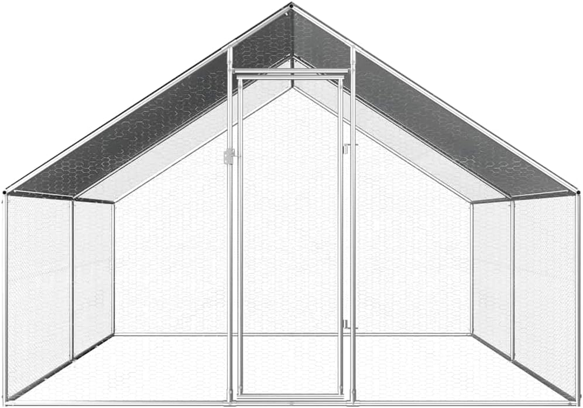 Vidaxl Outdoor Galvanized Steel Chicken Cage Enclosure - 2.75X4X1.92 M with Lockable Latch System, Ideal for Birds and Small Animals image number 2