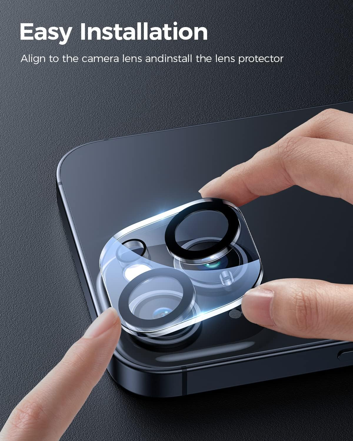 Giftorld [3 Pack Camera Lens Protector for Iphone 15/15 Plus,9H Tempered Glass,Anti-Scratch,Case Friendly,Night Circle,No-Bubble HD Clarity,Full Cover