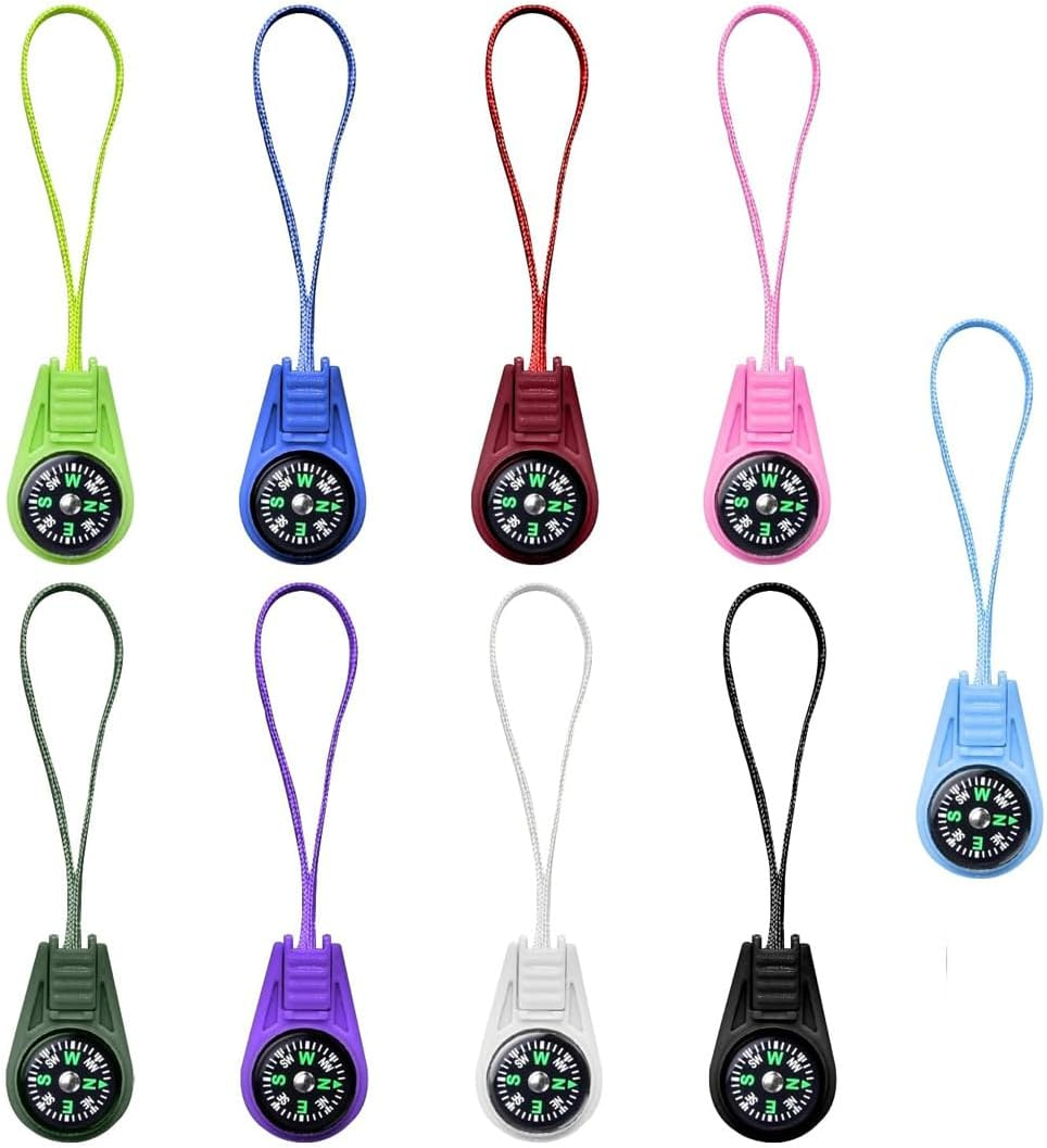 SIRLOMU Pack of 9 Mini Compass, Survival Compass, Children'S Compass for Outdoor, Guide Children'S Gifts, Mini Compass for Outdoor Sports Camping Hiking (Multi-Colour) image number 1