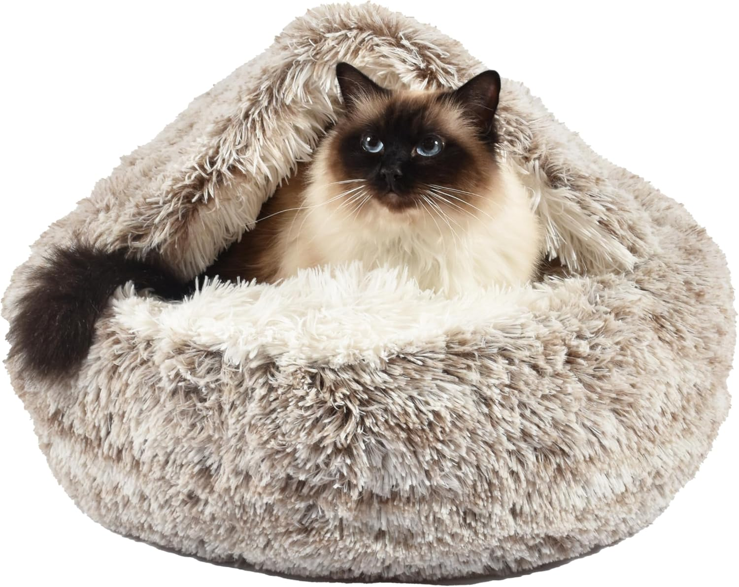 Bobby Poilu Extra Soft Plush Bubble Cat Bed Cushion for Small Dogs and Cats, Machine Washable, Beige, 50 X 35 X 20 Cm image number 2