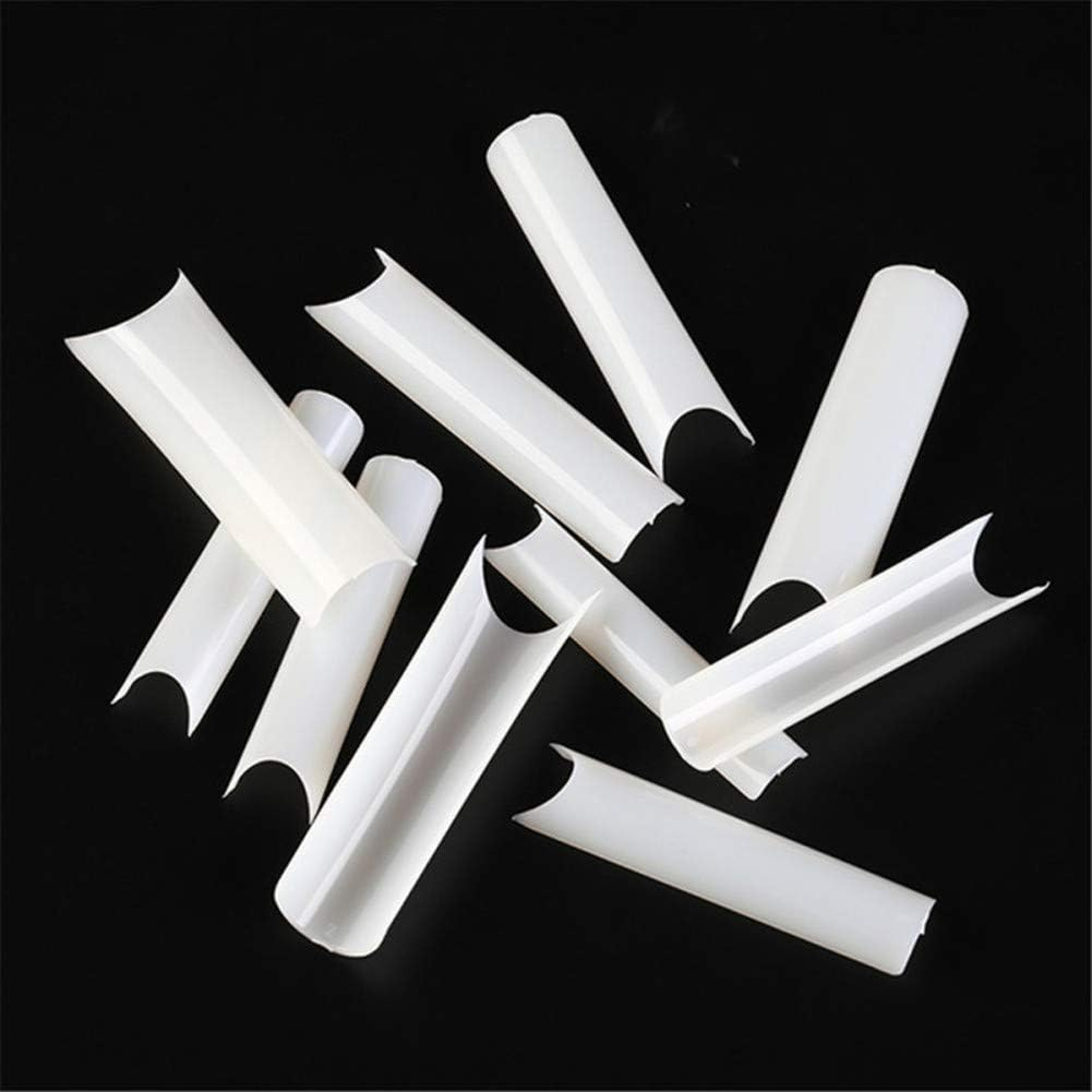Yimart Long C Curved False Nail Tips - C Curved Nail Tips - Long C Curve False Nails - 200Pcs XL C Curve Fake Nails Premium Square French Acrylic Nail Tips (Natural with Box)
