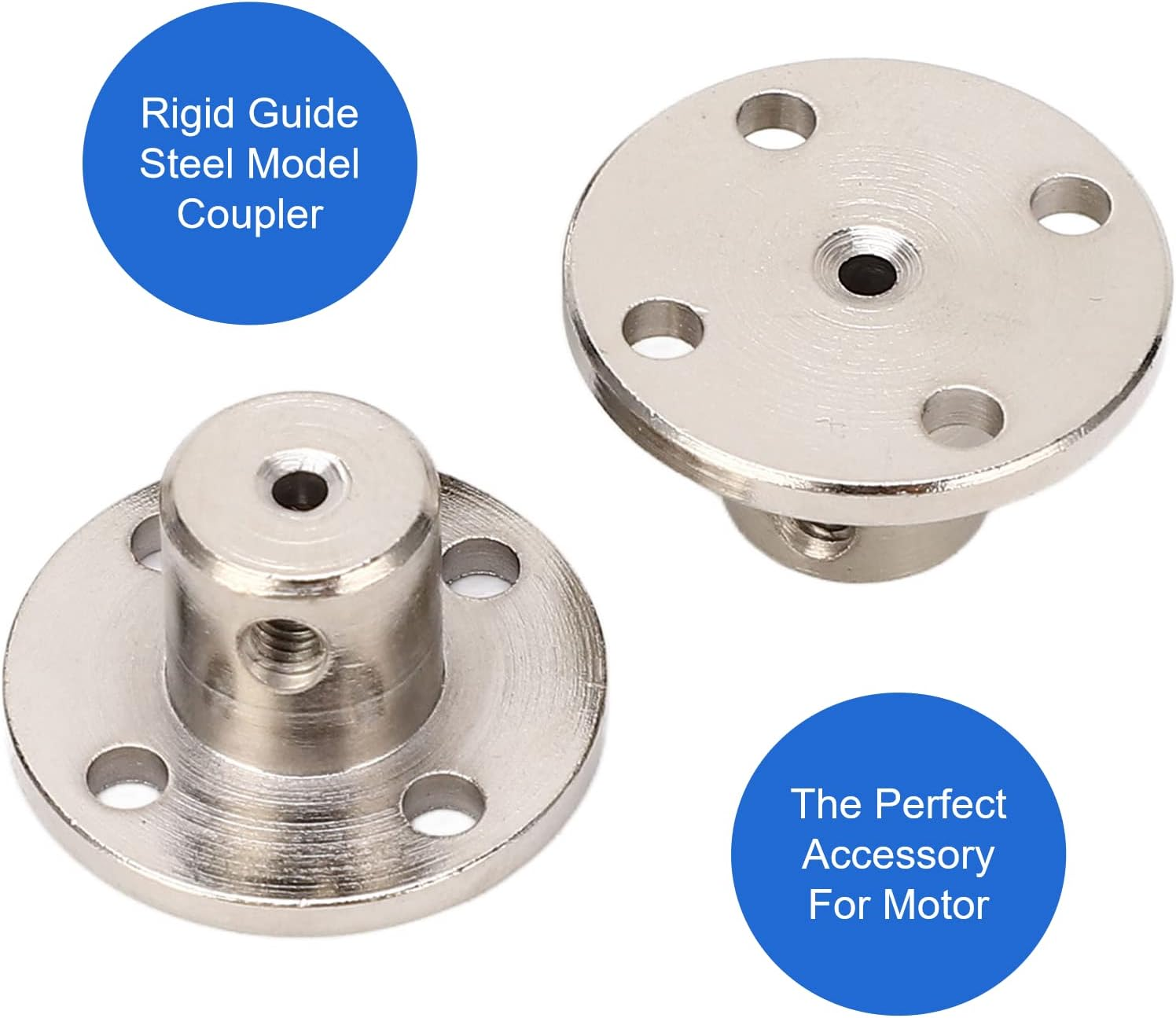 5 Pack 2Mm Flange Coupling Connector, Rigid Guide Steel Model Coupler Accessory, Shaft Axis Fittings for DIY RC Model Motors, Hardware, High Hardness Coupling Connector, Silver image number 5
