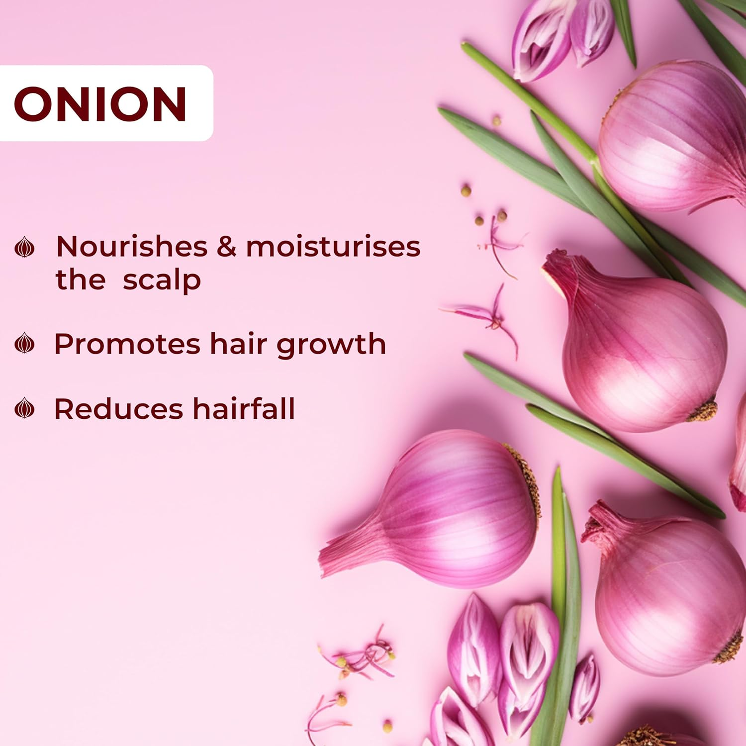Good Vibes Onion Hairfall Control Hair Oil, 100 Ml | Hair Growth, Smoothening, Strengthening for All Hair Types | Helps Reduce Hair Loss| No Parabens, Sulphates, Mineral Oil image number 2