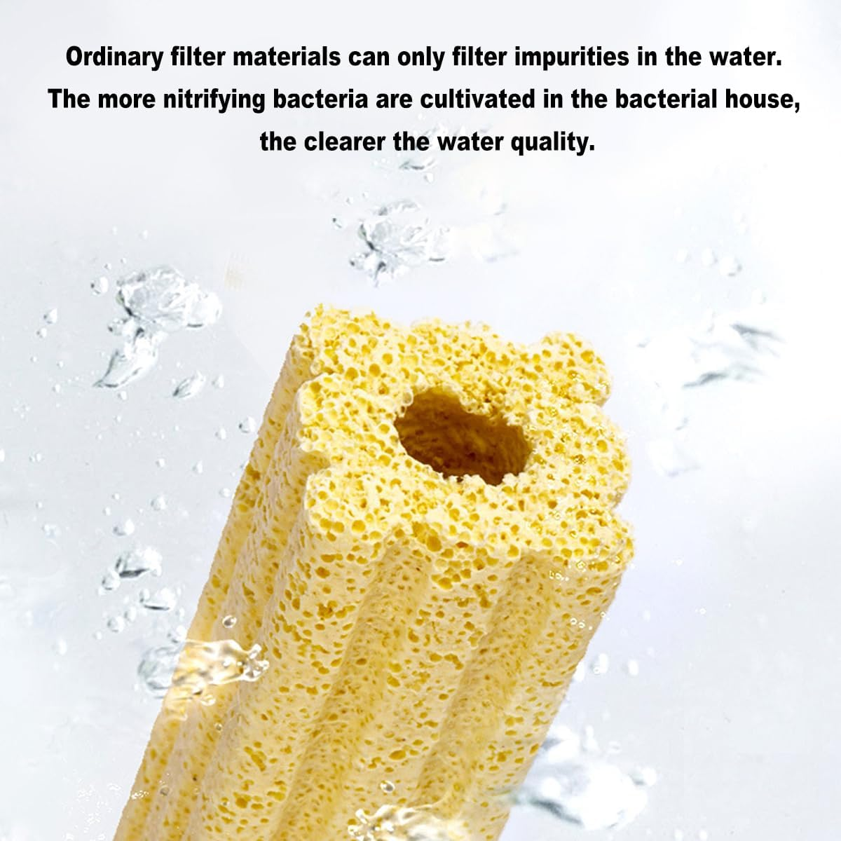 AIMALL Nano Quartz Stone Aquarium Filter Media, Bacterial House Water Purification Blocks, Universal Nitrification Bacteria Support image number 3