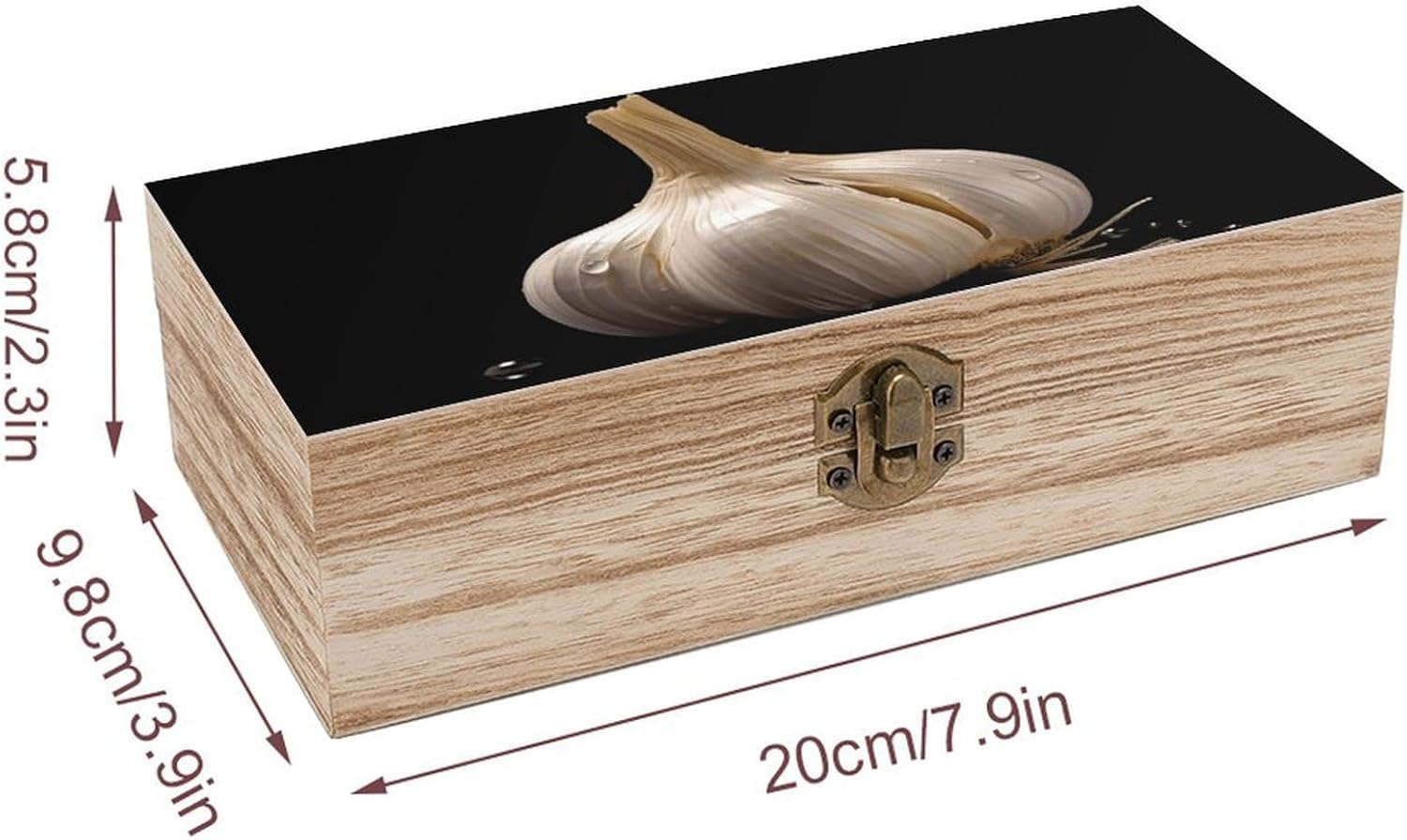 Raw Garlic Wooden Box Wood Wedding Keepsake Boxes with Lids Small Decorative Boxes Lightweight Wooden Memory Storage Box for Crafts Keepsakes Jewelry Photo Letter Storage image number 5