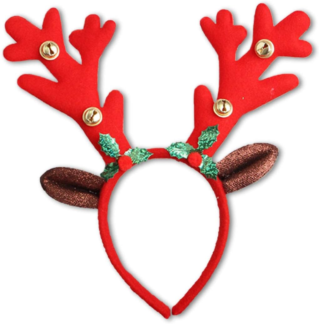 Reindeer Antlers Headband Christmas and Easter Party Headbands Deer Antlers Headband with Bells Cute Reindeer Ears Headband