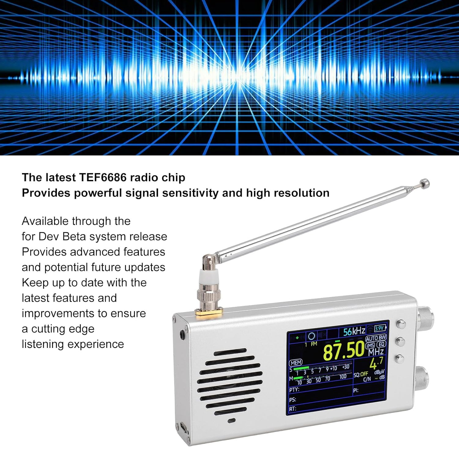 Shortwave Radio Receiver, AM FM SW CB VHF UHF WX AIR LW MW Full Band Radio Receiver with Dual Stereo Speakers, Professional Portable Radio Receiver Kit (#11) image number 4
