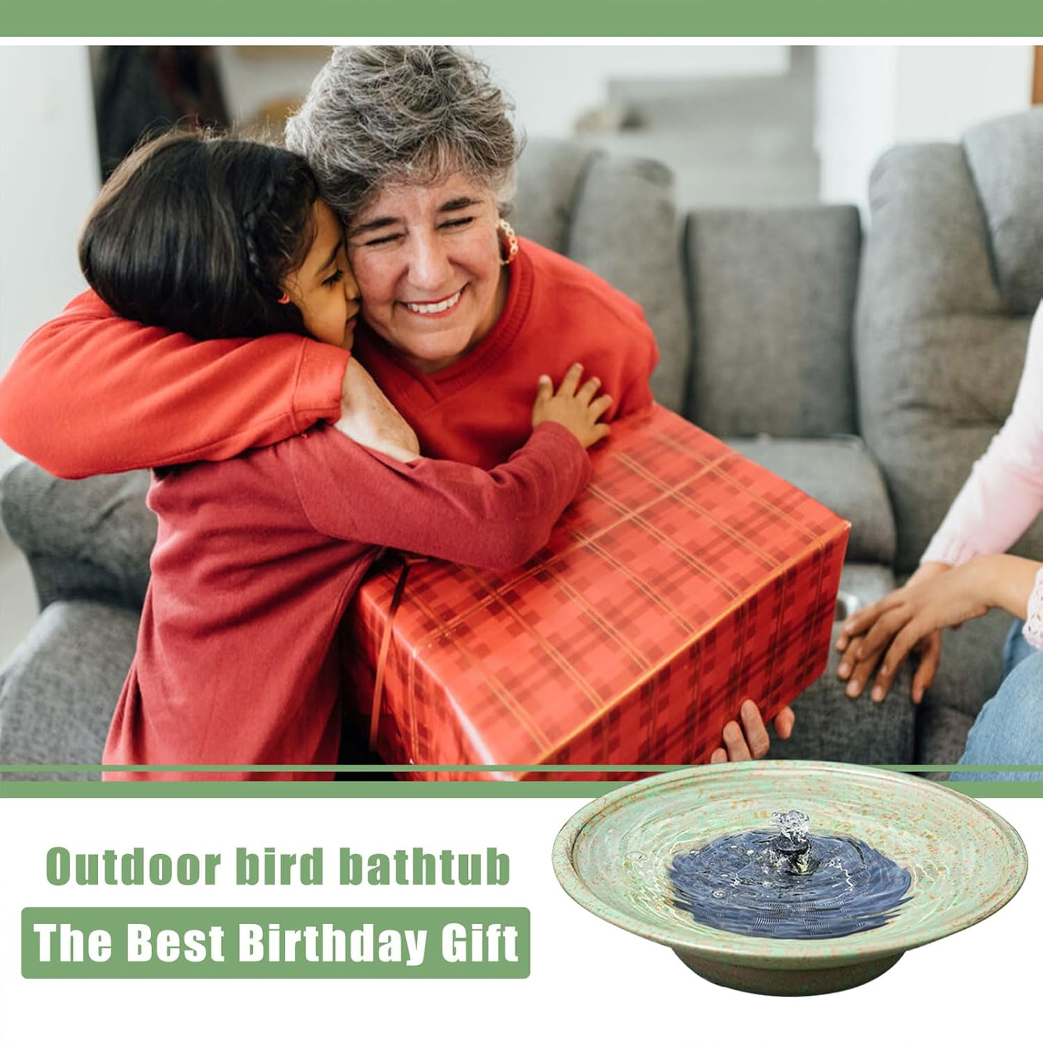 Solar Fountain Bird Bath, Metal Bubbler, Outdoor Bowl for Garden Patio Decor image number 3