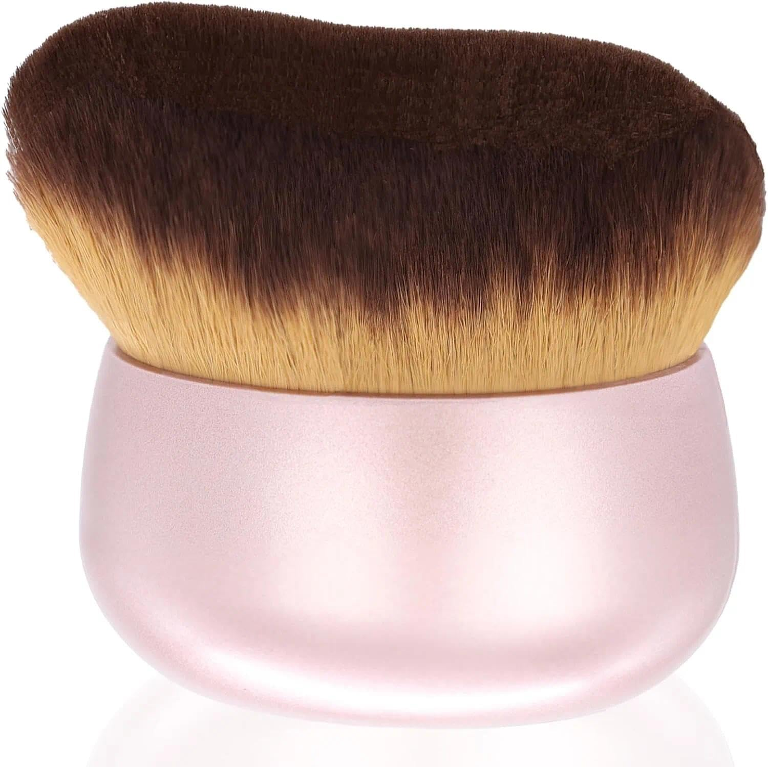 Body Makeup Brush for Self Tanner, Leg Makeup &Bronzer Blend,75 Mm Wide-Headed Kabuki Brush Provides More Even &Pretty Application, Oval Face&Back Makeup Brush, Wet&Dry Use- Pink Rose Gold image number 4