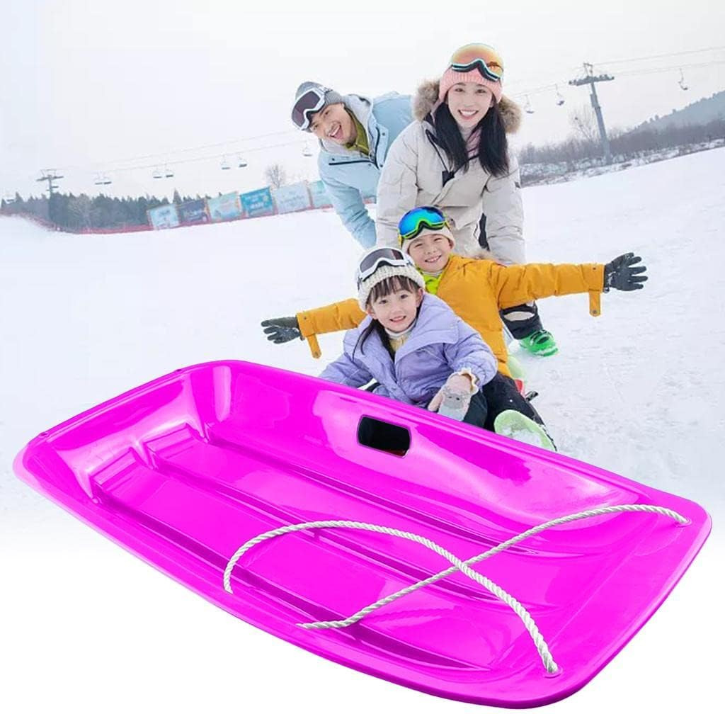 Chiwanji Solid Snow Sled, Snow Sled Adults Flyer Flying Toboggan Sledge Pull Rope and S, Purple image number 5