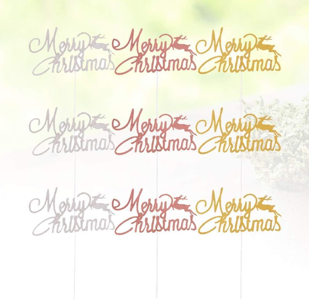 24Pcs Merry Christmas Cake Toppers Reindeer Xmas Cupcake Toppers Christmas Cake Decorations Holiday Party Supplies (Gold Rose Gold Silver)