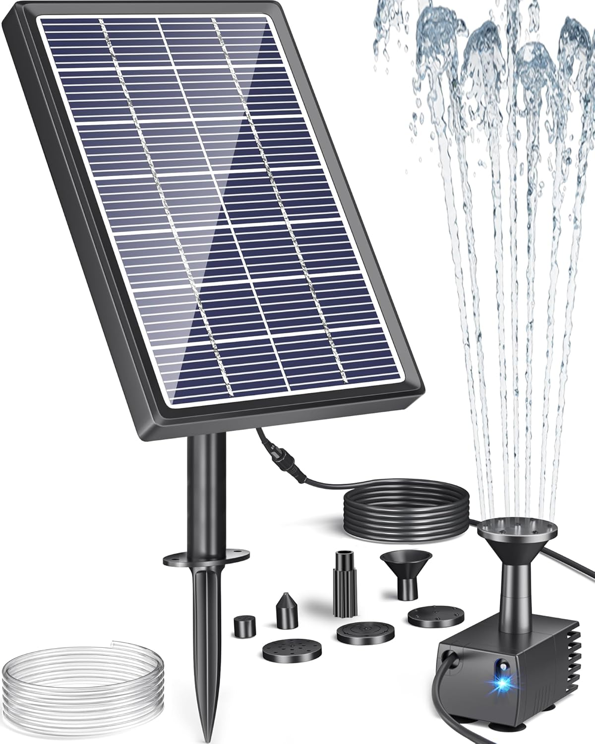 Biling Solar Water Fountain for Bird Bath, 3.5W Solar Water Pump Outdoor with 10Ft Cable, 4Ft Tubing, Solar Pond Pump for Birdbath, Garden Small Ponds (Need Direct Sunlight) image number 3