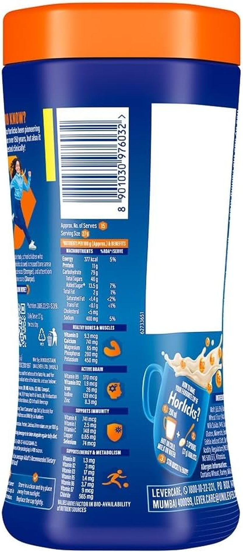 Horlicks Original Classic Malt Plain, 500 Gram image number 4