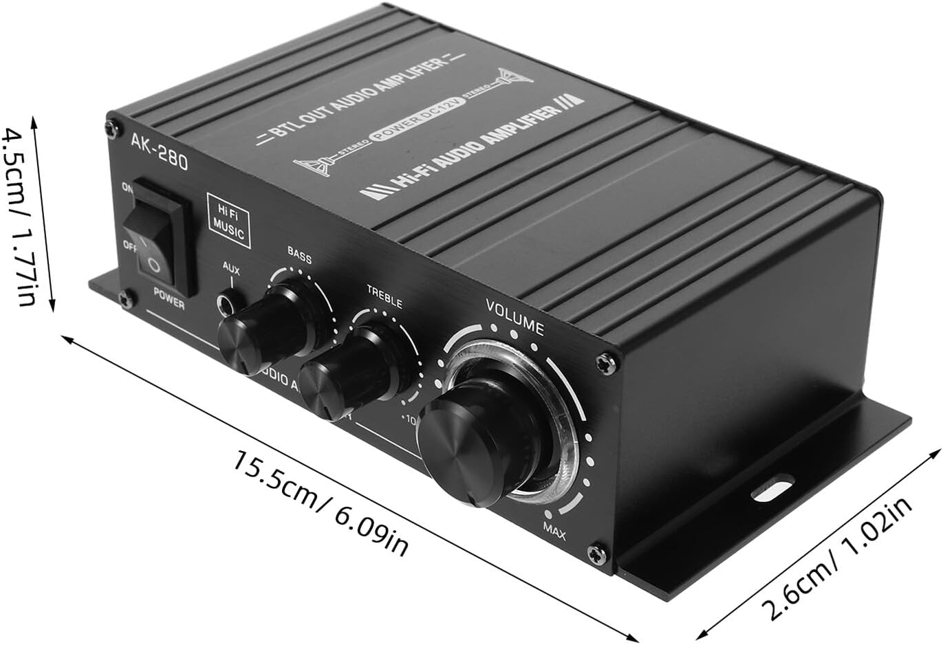 FOMIYES Mini Car Amplifier 12V Compact Audio Amp for Motorcycle and Home Use, Portable Computer Mini Power Amplifier for Speakers and Mp3 Audio Systems