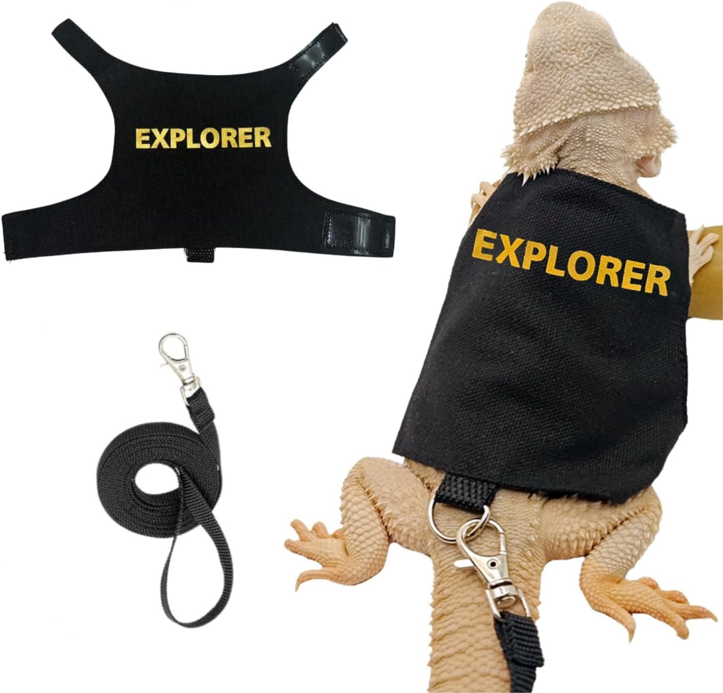 Bearded Dragon Harness and Leash Set - Adjustable Lizard Traction Rope Escape Proof Outdoor Walking Training Leash Reptile Explorer Costume Accessories for Bearded Dragon Lizard Small Pets image number 3