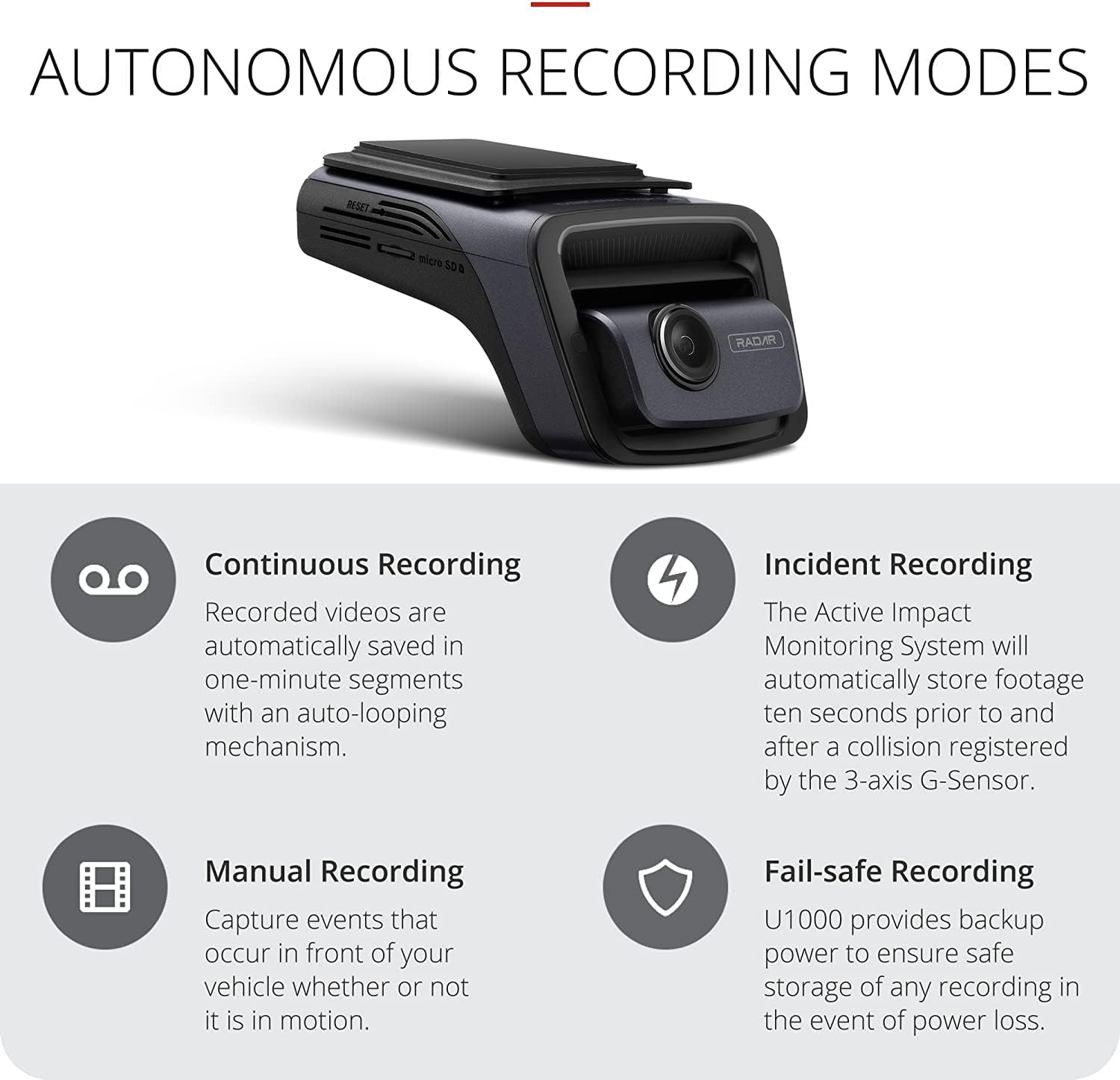 Thinkware U3000D UHD Front and Rear Dash Camera with Wi-Fi, Built-In GPS, Night Vision and 64GB Microsd Card image number 3