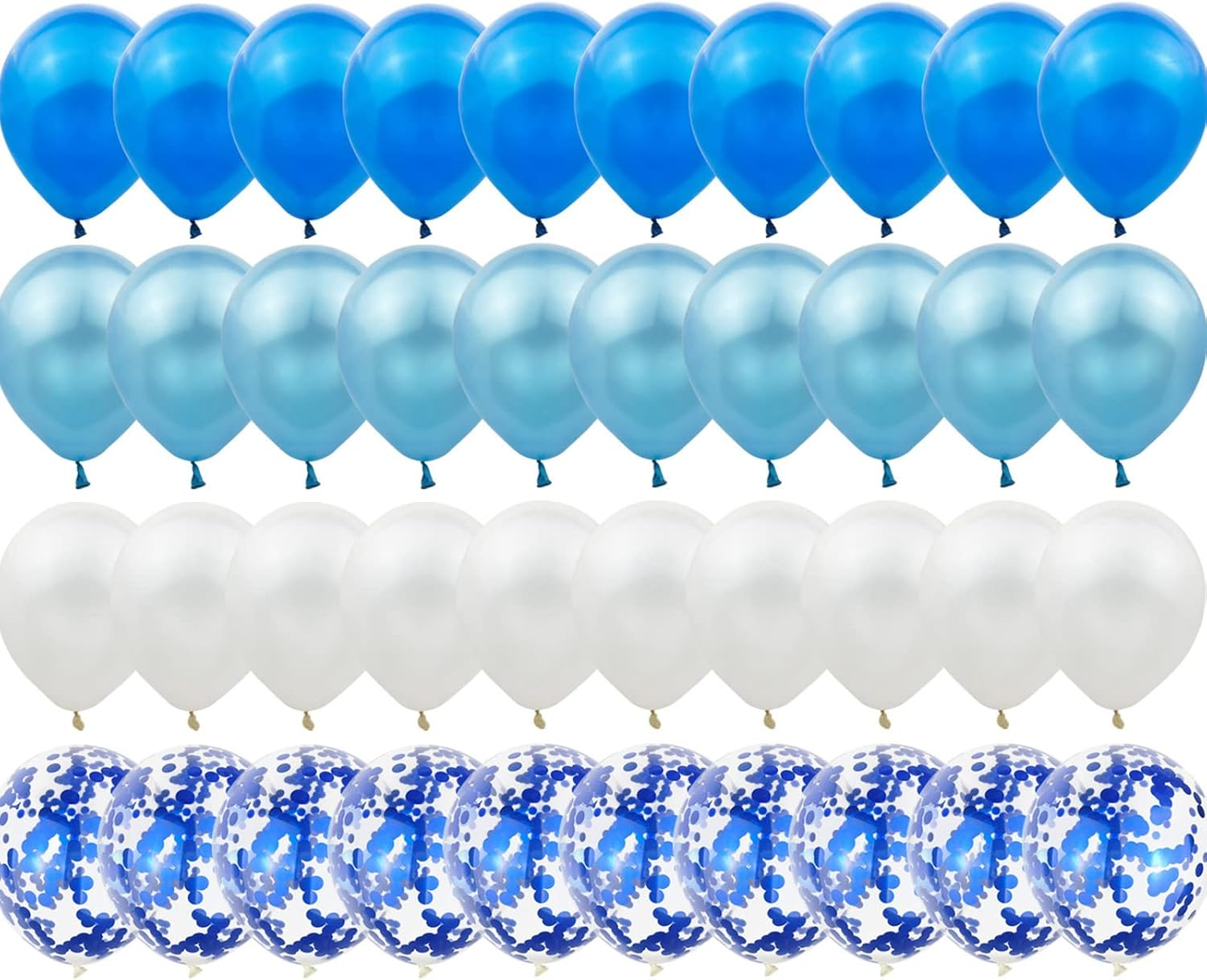 Hbell 50Pcs Blue White Balloons Set,Blue Confetti Balloons White Balloons 12Inch Birthday Latex Party Balloons for Birthday Party Wedding Baby Shower Holiday Party Decoration (Blue) image number 2