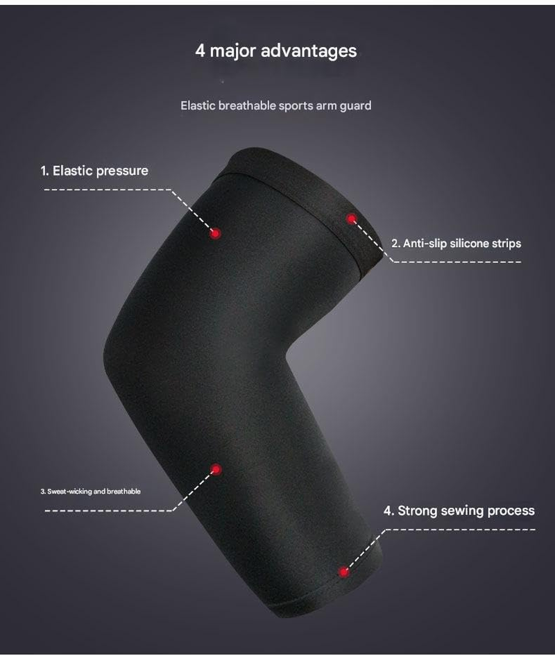 Elbow Compression Sleeve - Men'S and Women'S Grade Full Arm Support Brace for Treatment Elbow, Arthritis, Bursitis Pain Relief (Black, XL) image number 1