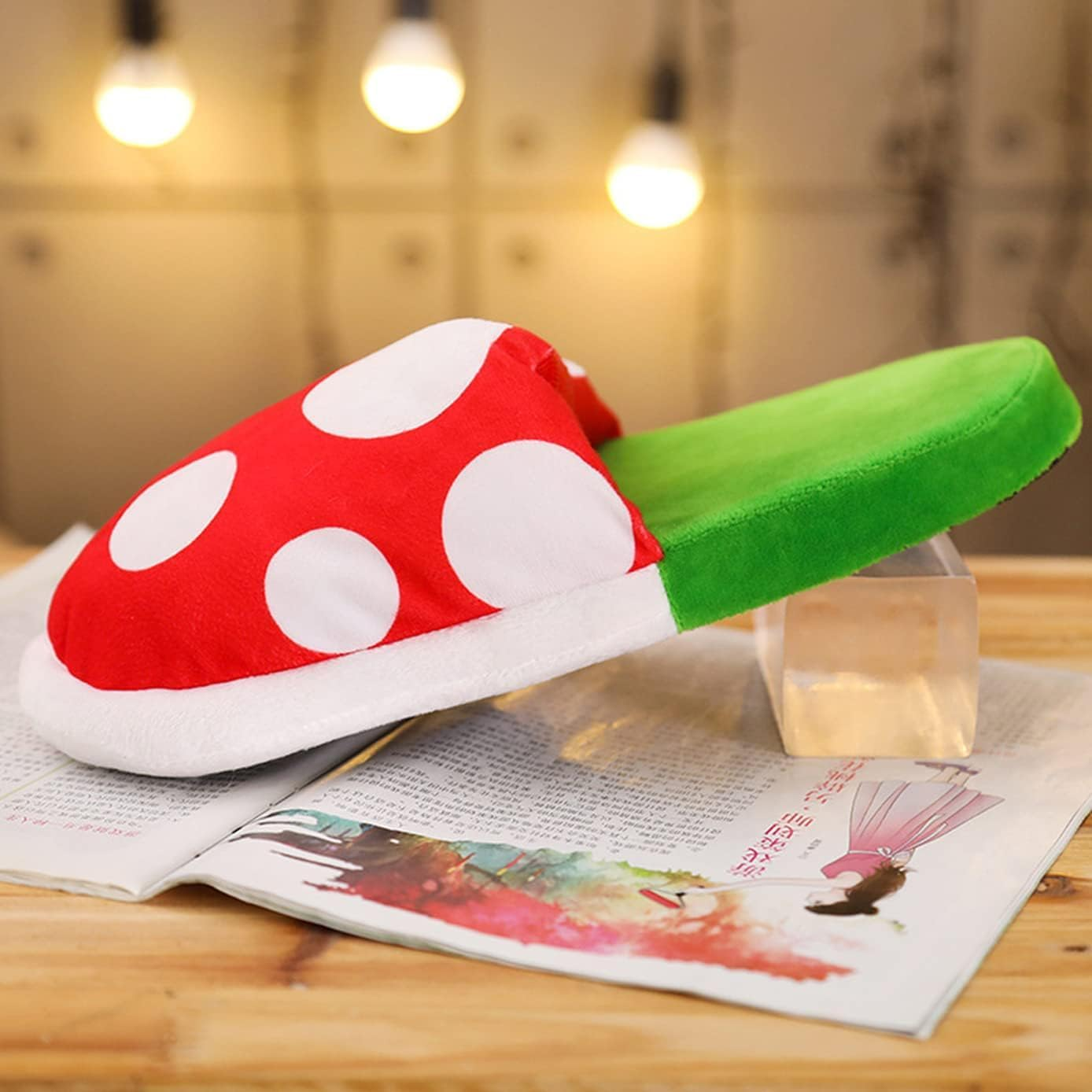 Piranha Plants Slippers for Women Men Cute Cartoon Cotton Shoes with Green Pipe Pot Holder Valentine'S Day Gifts image number 3