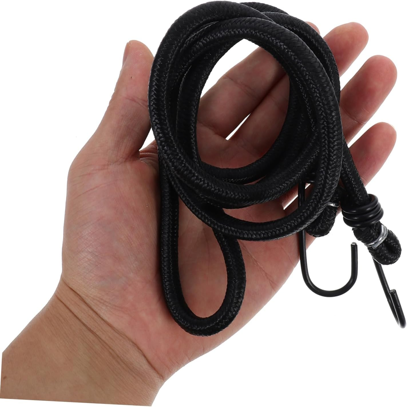 JOINPAYA Elastic Bicycle Luggage Rope with Hooks, High Strength Adjustable Bungee Cord Elastic Tie Strap for Mountain and Fixed Gear Bikes, Black, Suitable for Bikepacking and Outdoor Travel