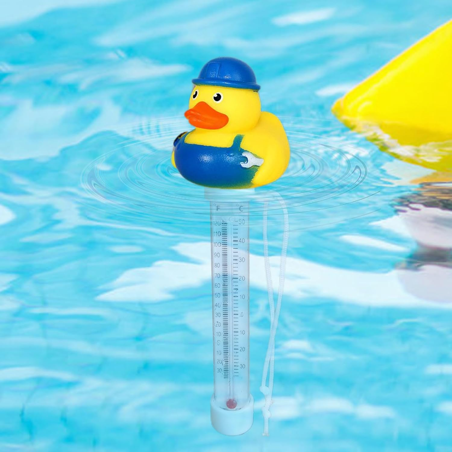 Bath Thermometer, Pool Thermometer Floating, Precise Temperature Gauge with String, Temperature Meter for Hot Tub, Easy to Read, for Shower, Fishing Pond, Ice Bath - Duck image number 6