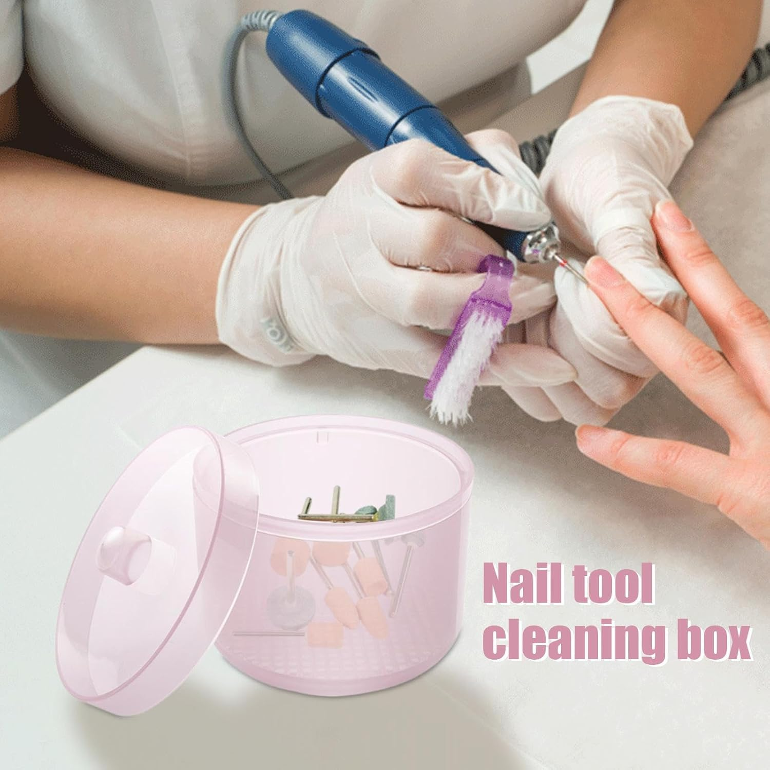 Nail Tool Sterilizer | Cleaning Container for Manicure,High Temperature Resistant Nail Tool Cleaning Box for Manicure, Pedicure, Home, Travel image number 2