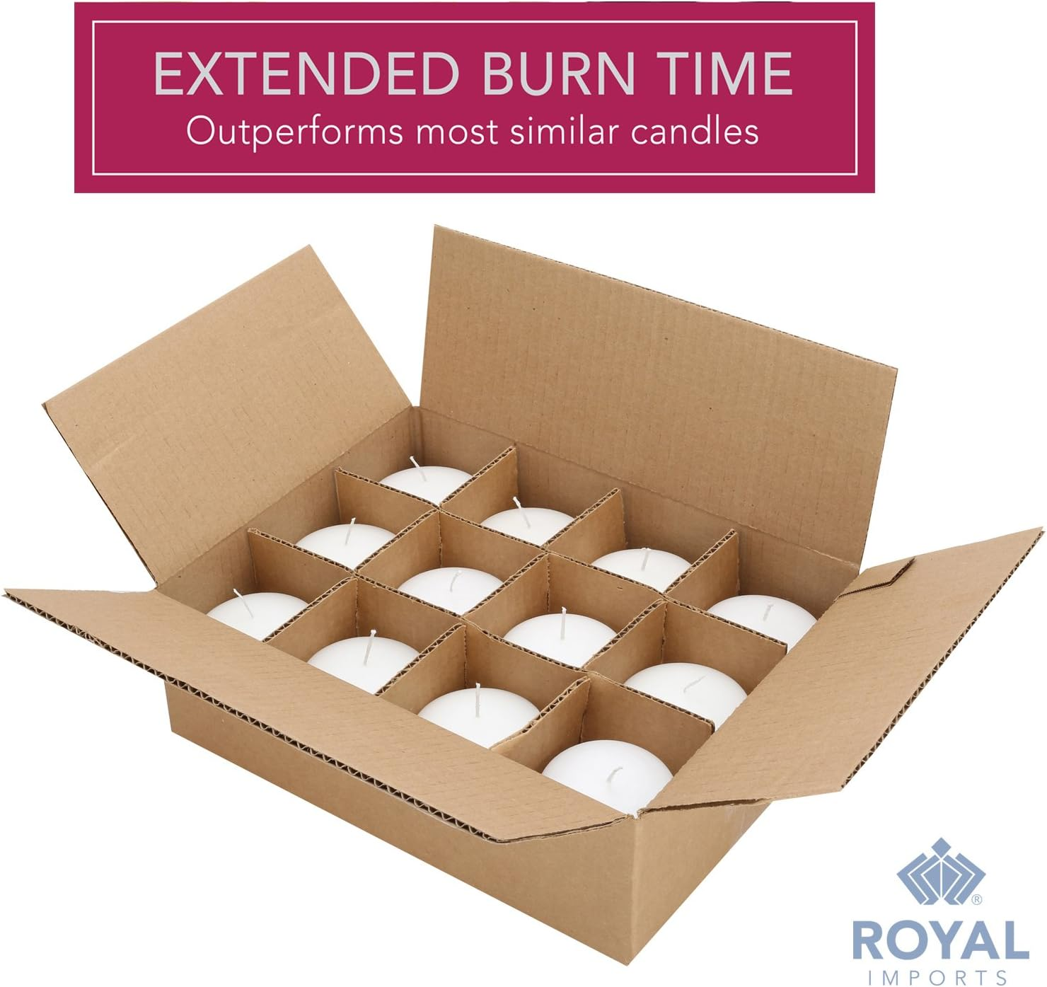 Royal Imports 10 Hour Floating Candles, 3&rdquo; White Unscented Dripless Wax Discs, for Cylinder Vases, Centerpieces at Wedding, Party, Pool, Holiday (12 Set) image number 6