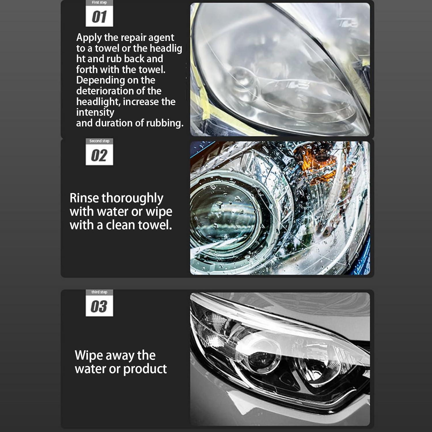 Car Headlight Restoration Kit,Automotive Lens Restorer Coating Liquid - Automotive Deep Cleaning Supplies for Night Driving Truck Maintenance RV Vehicle Road Trip image number 4