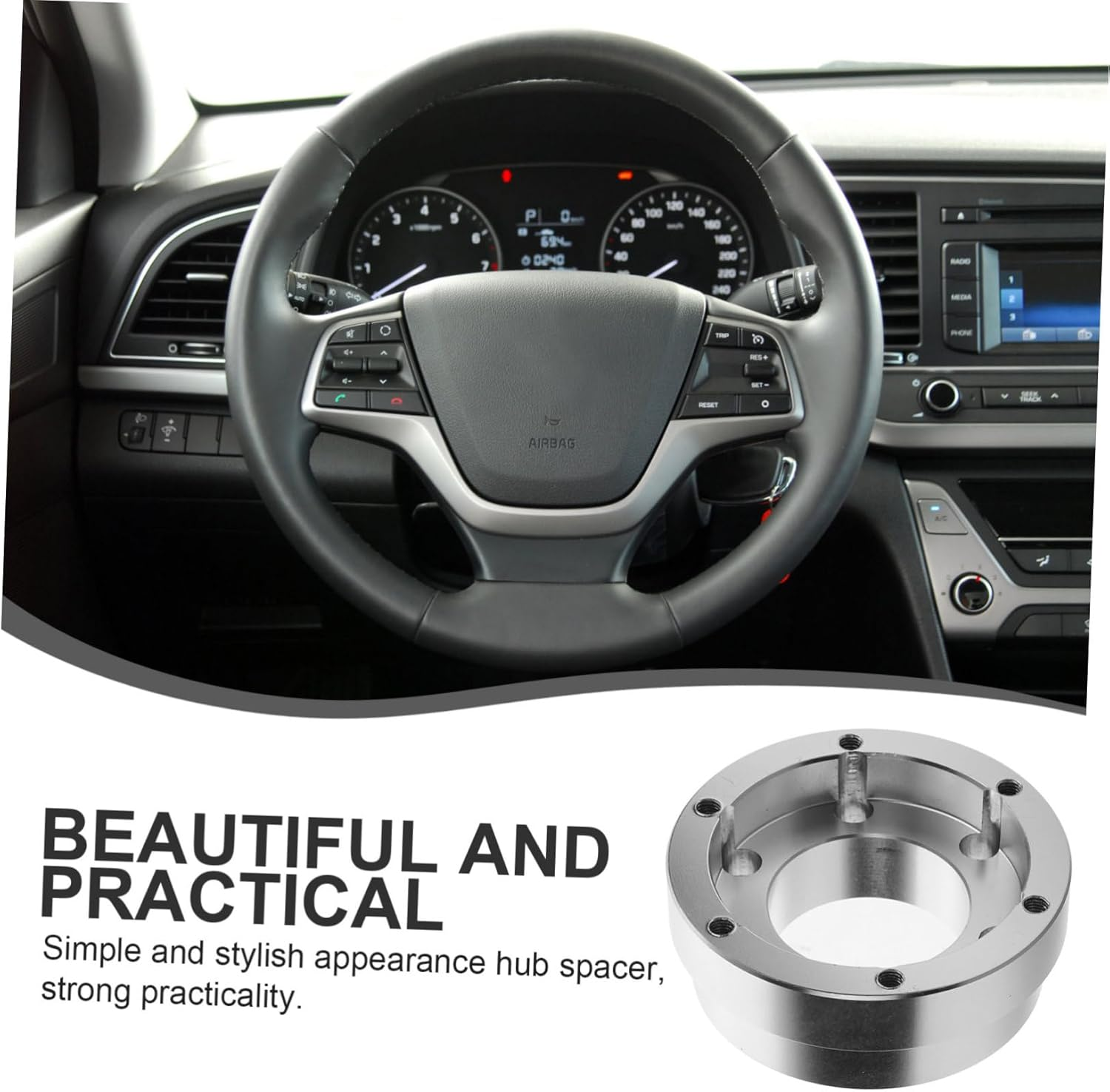 GARVALON Racing Car Steering Wheel Adapter Plate High Block Base Pad Car Steering Wheel Adapter Spacer Automotive Supply image number 4