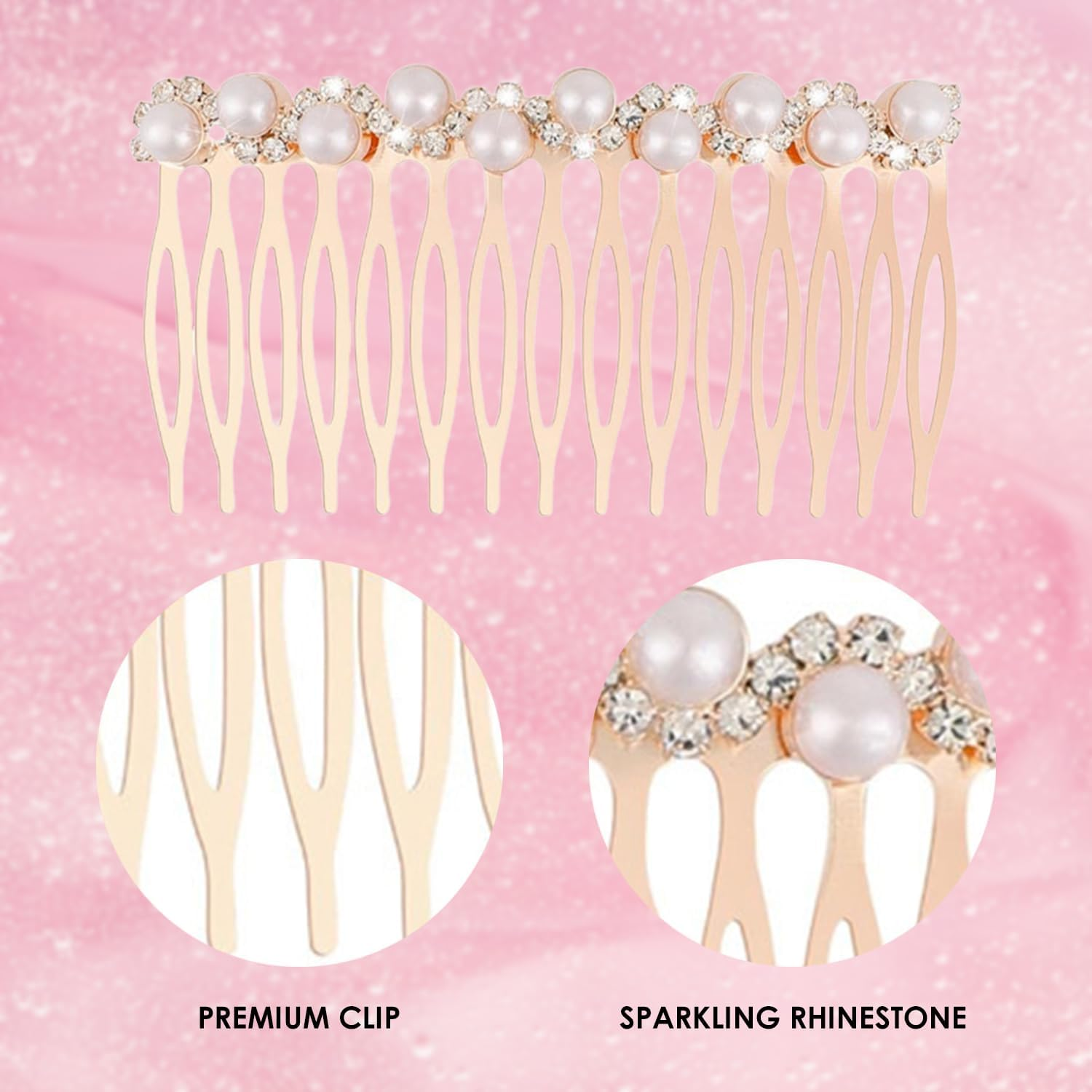 4 Pieces of Women'S Hair Accessories, Elee and Simple Hair Accessories, Rhinestone Pearl Hair Comb, Accessories for Hairstyle Decoration image number 2